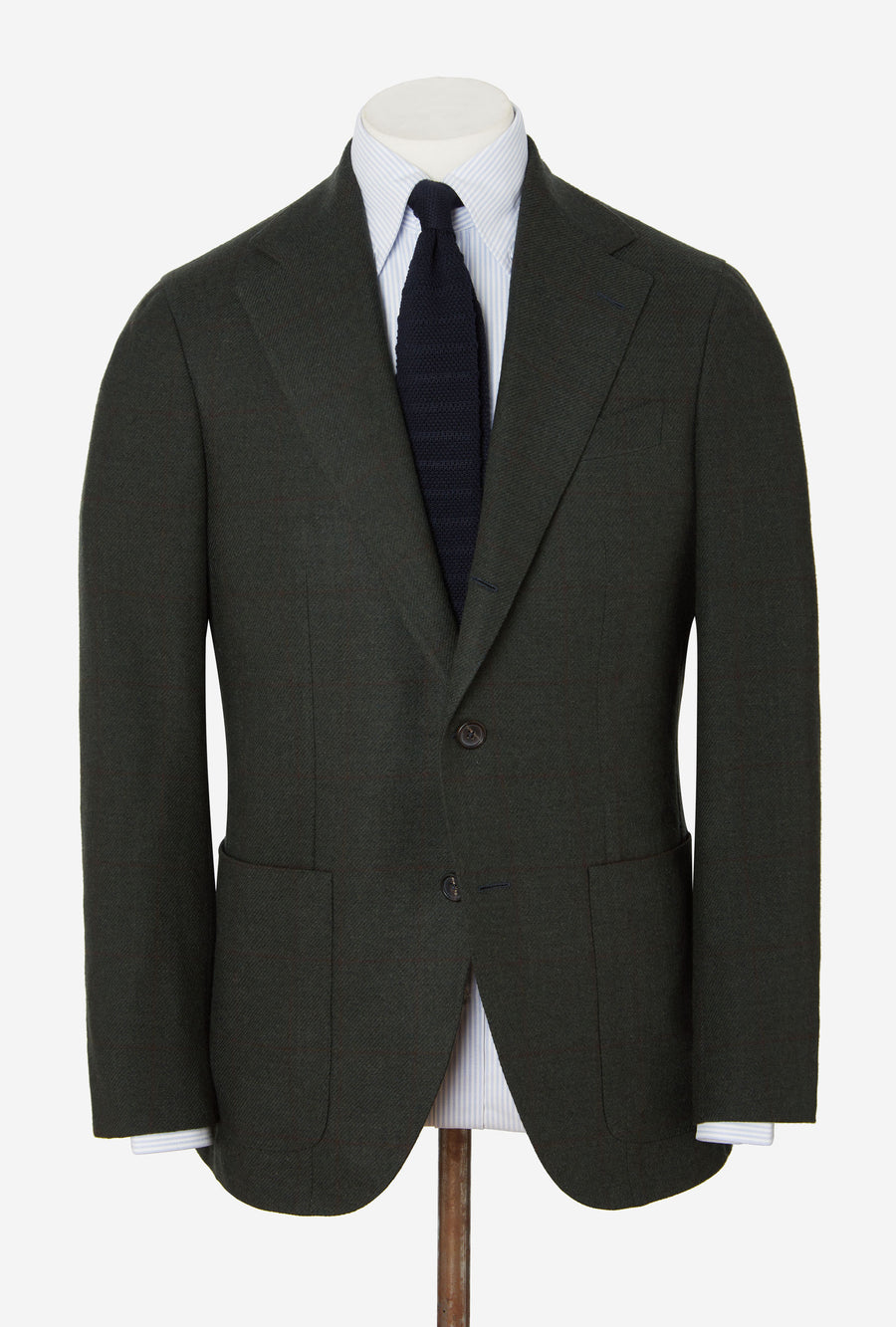 Sport Jacket Wool-Cashmere Forest Twill Red Overcheck