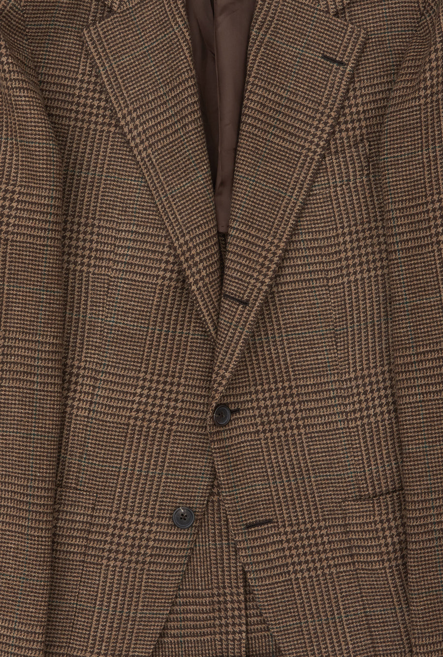 Sport Jacket Wool Brown Glen Plaid Green Overcheck