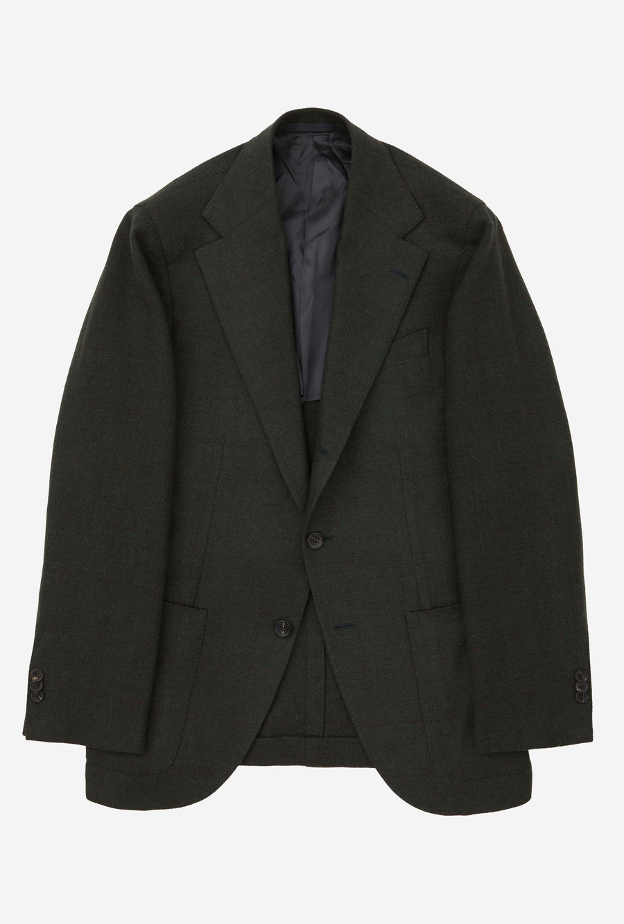 Sport Jacket Wool-Cashmere Forest Twill Red Overcheck