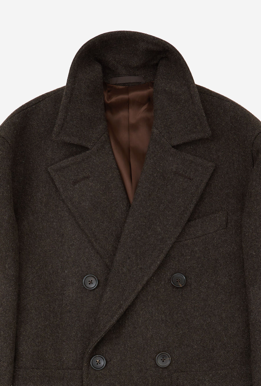 Double Breasted Martingala Coat Brown