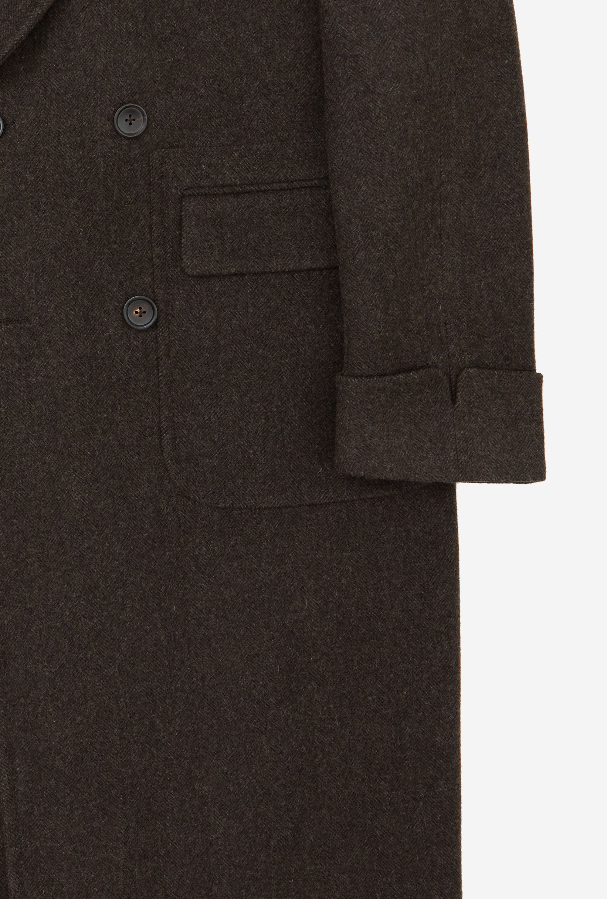 Double Breasted Martingala Coat Brown