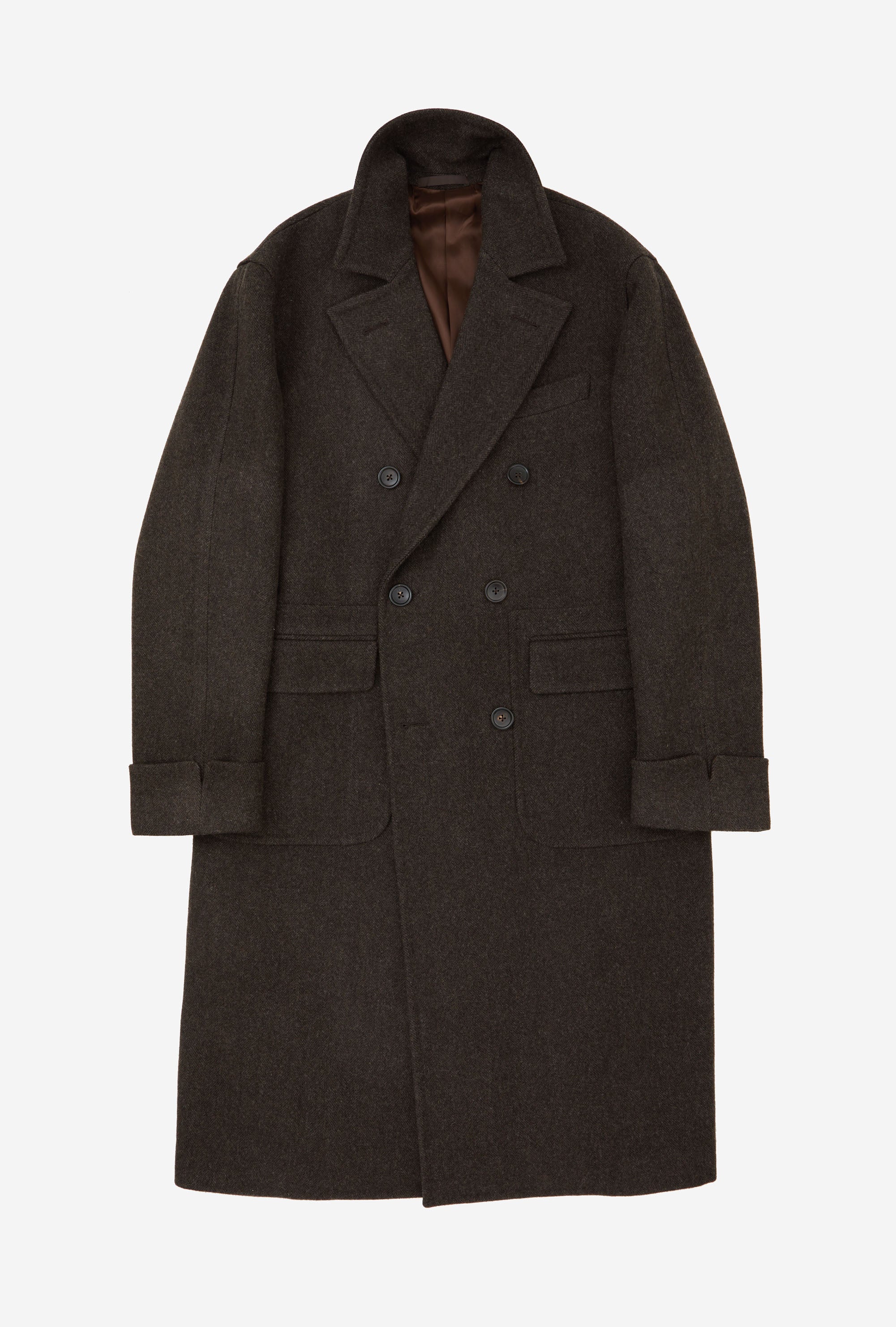 Double Breasted Martingala Coat Brown