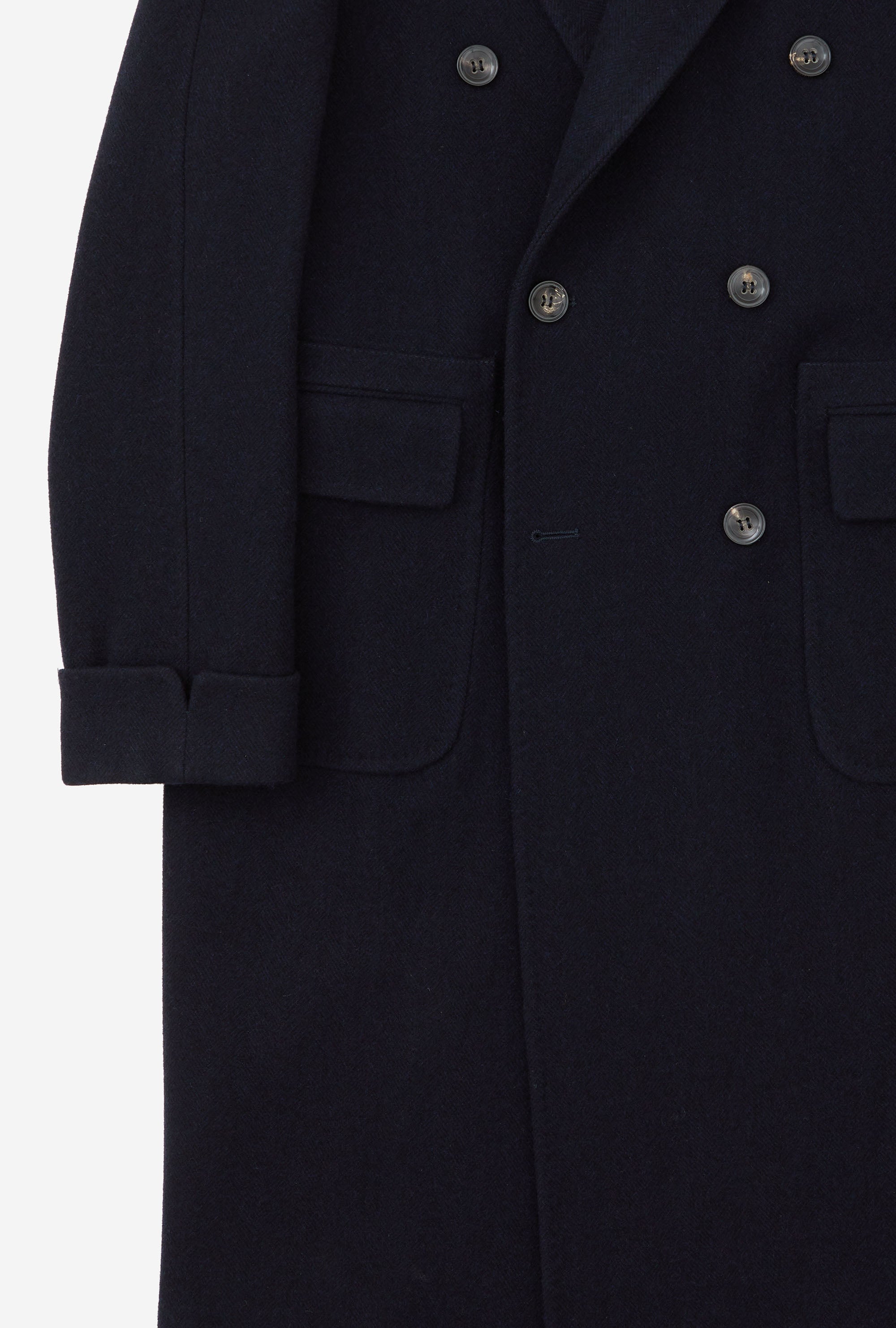Anglo Italian ウールマーチンゲールコート Double Breasted Martingala Coat Navy