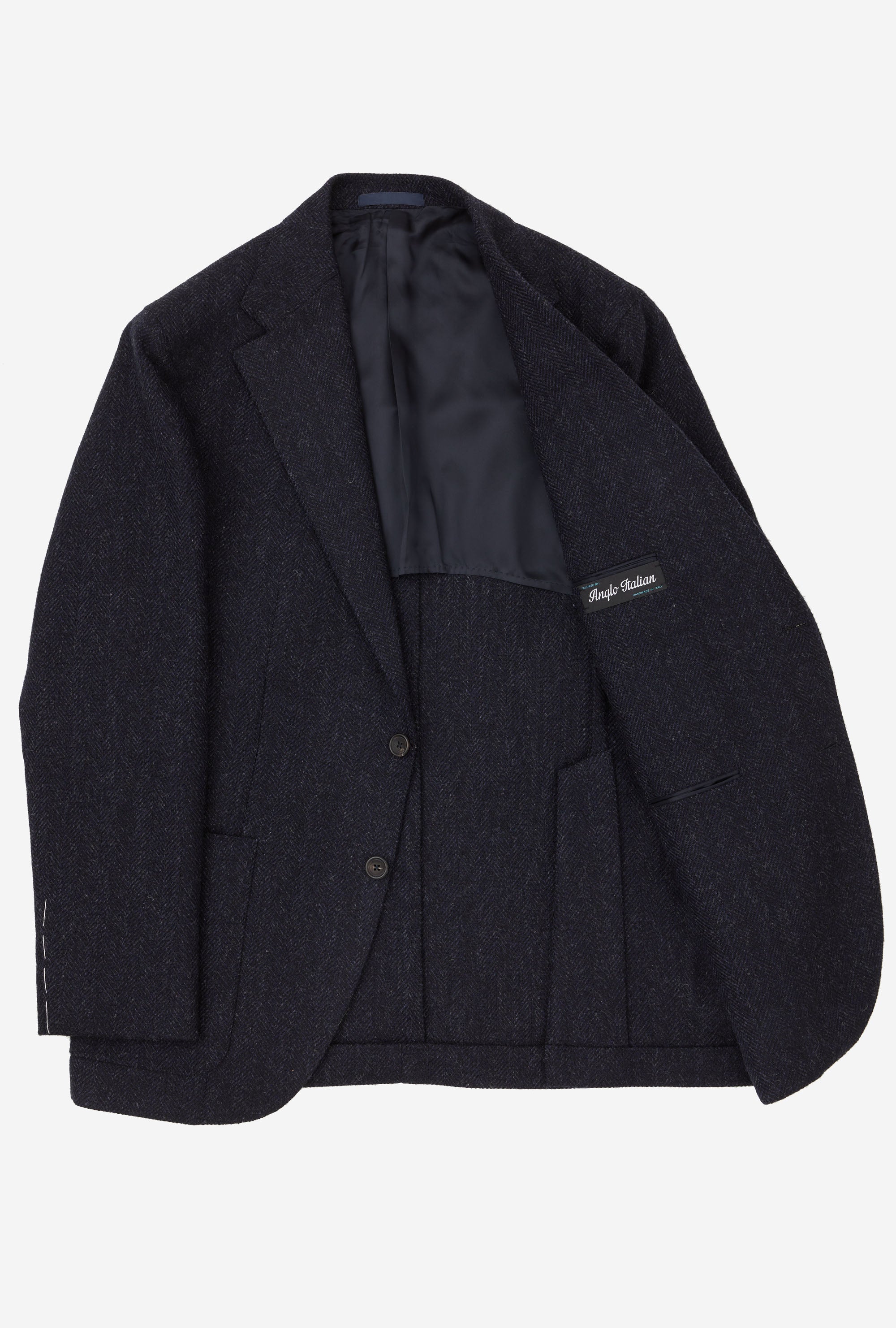 Sport Jacket Wool Dark Navy Herringbone