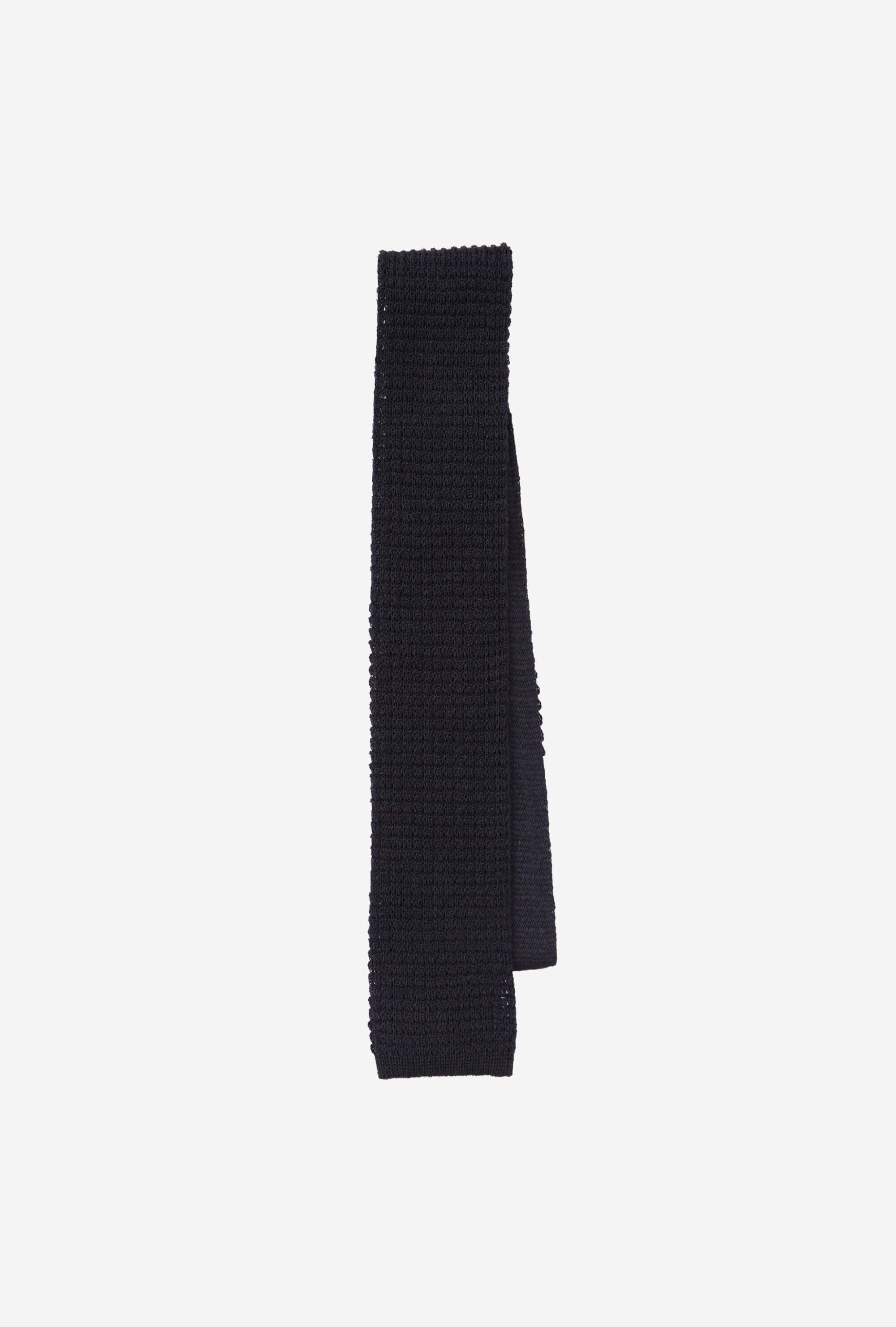 Knit Tie Silk Linen Navy