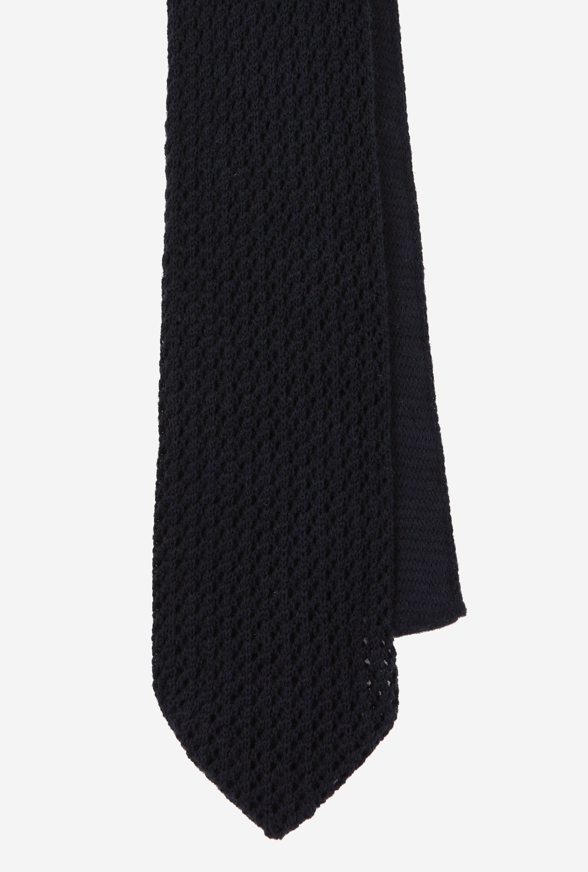 Tie Wool-Cashmere Mesh Navy
