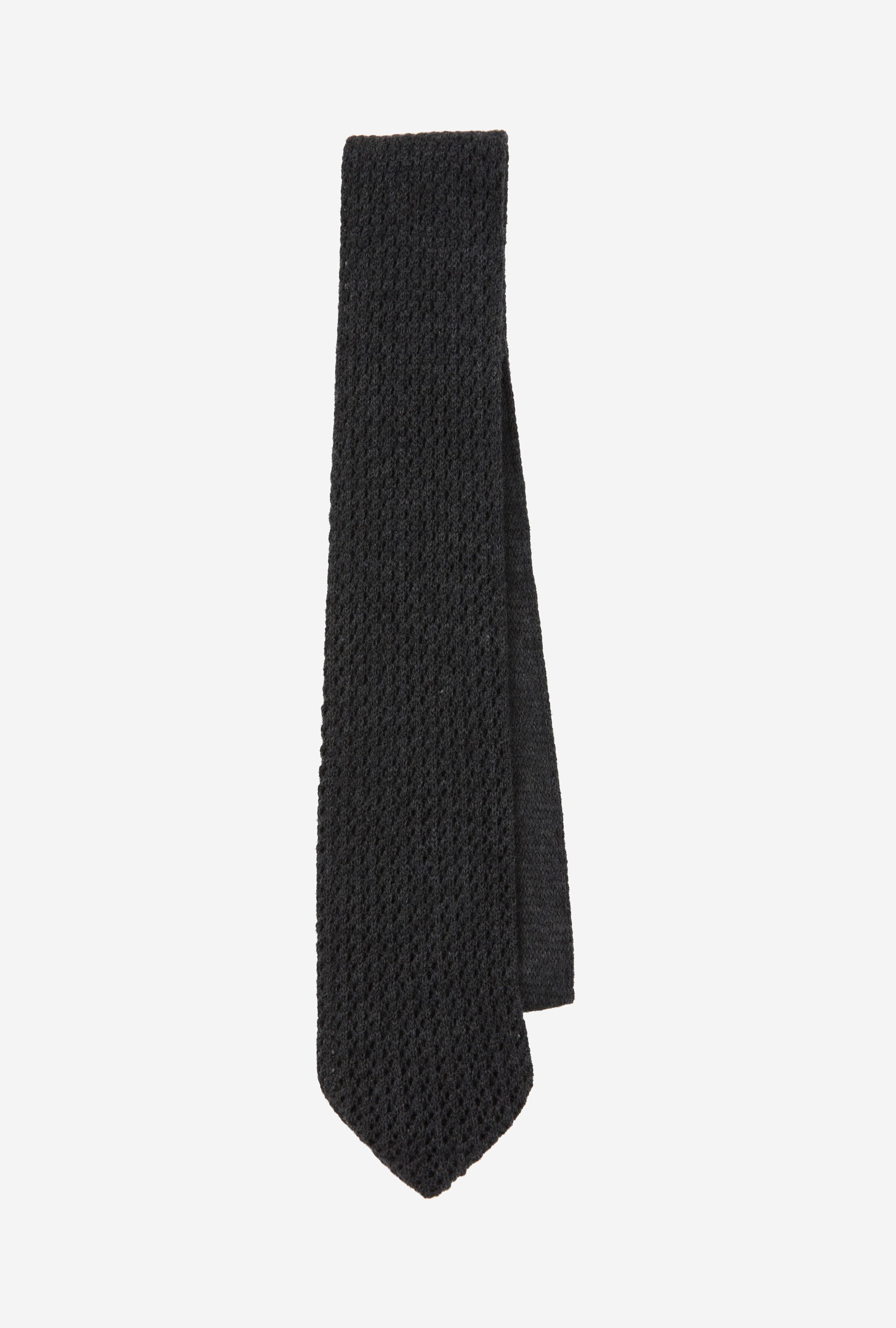 Tie Wool-Cashmere Mesh Charcoal