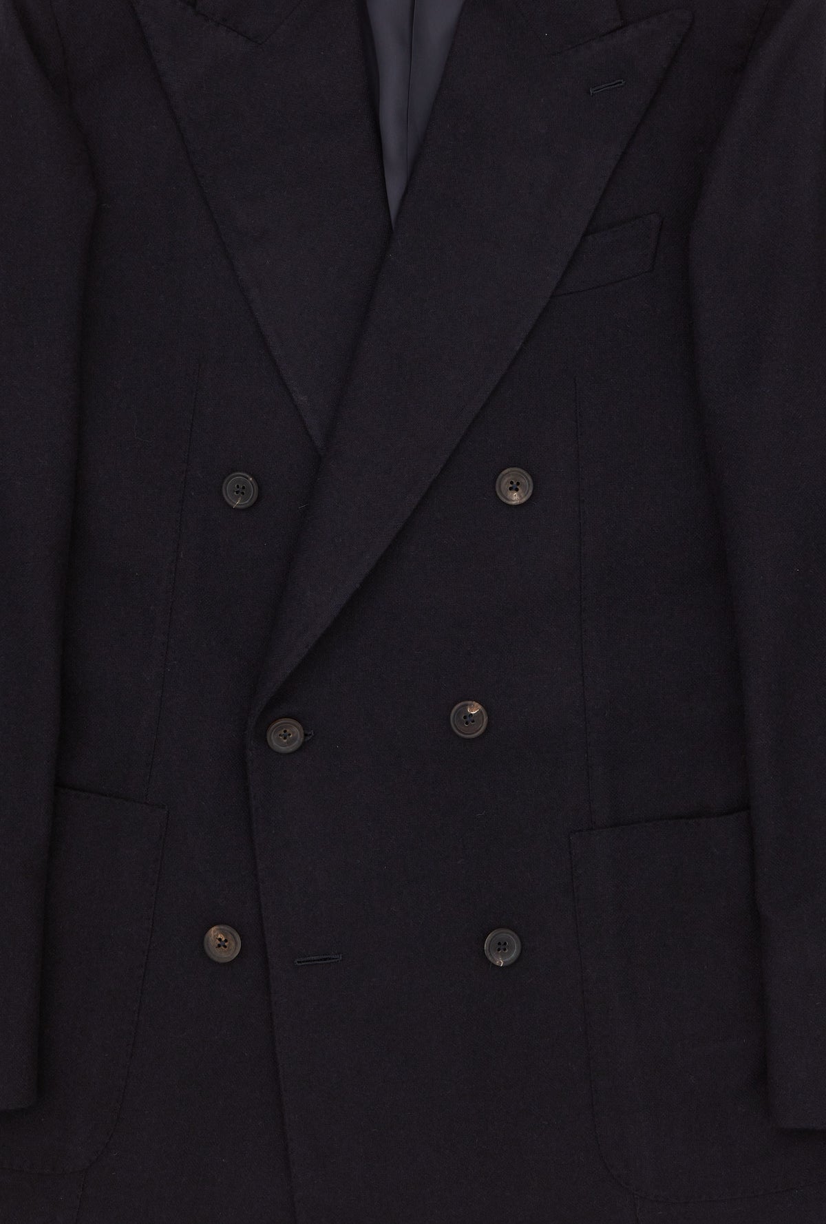 Sport Jacket Double Breasted Navy Wool Winter Hopsack