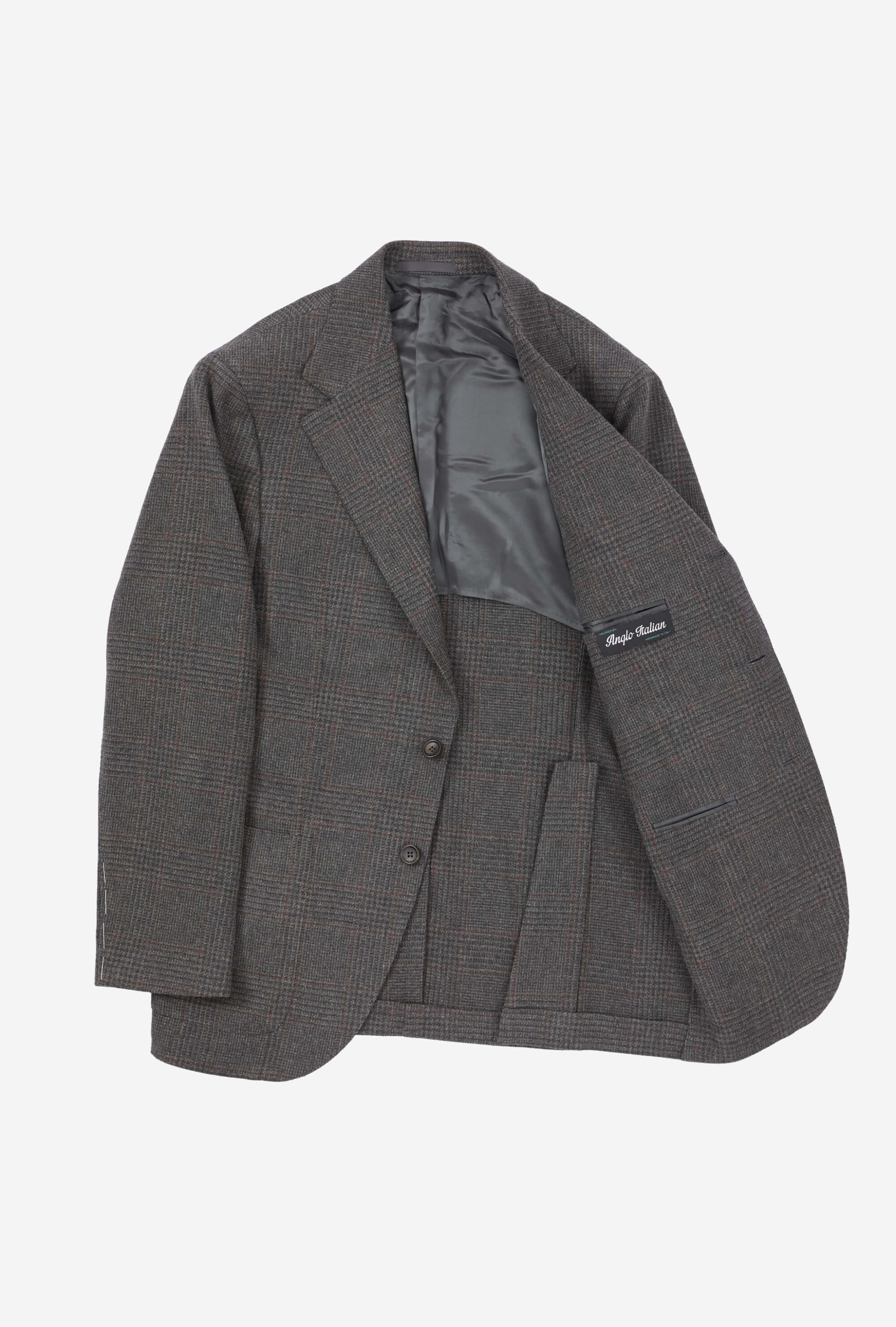 Sport Jacket Wool Charcoal Glen Plaid