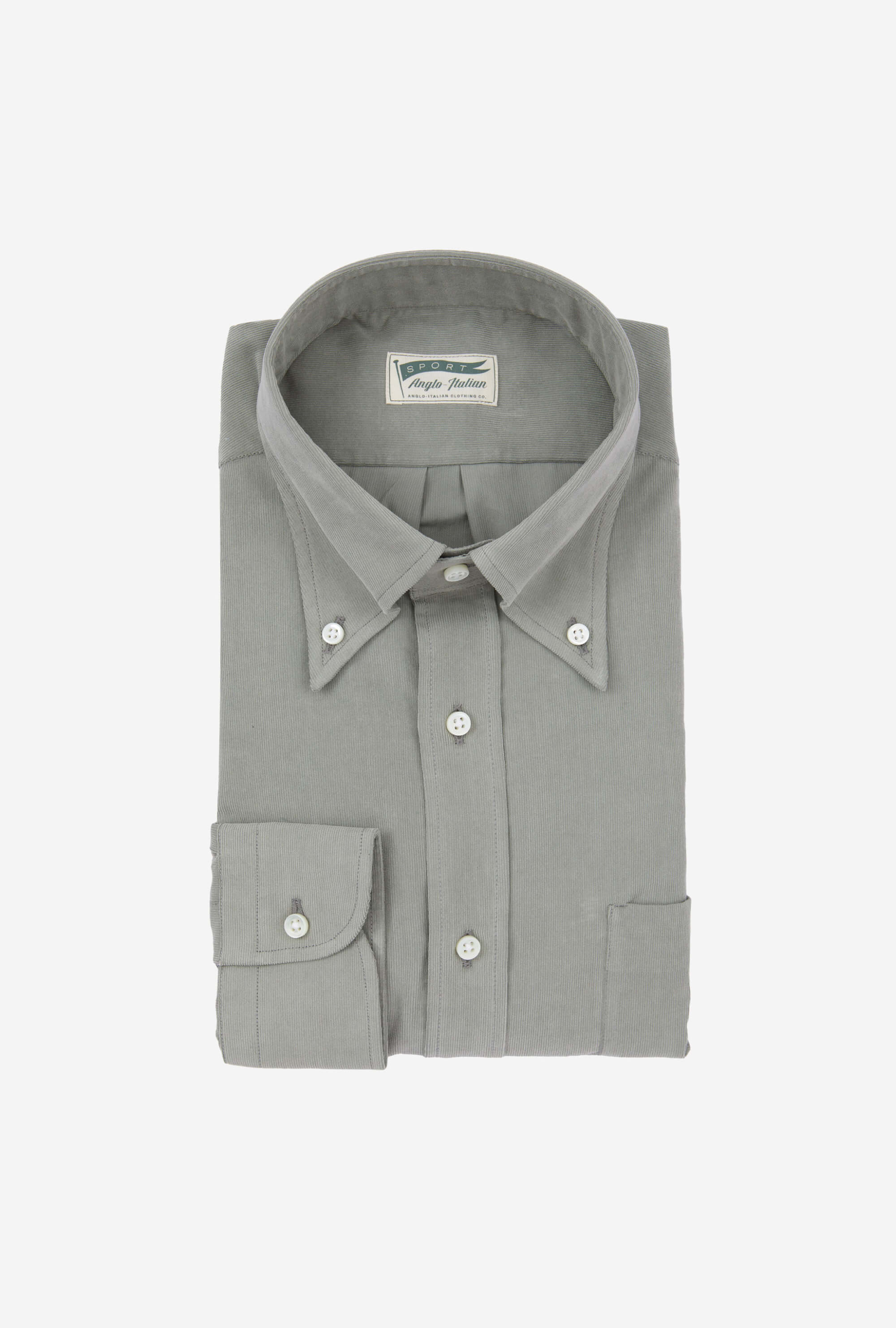Button Down Sport Shirt Corduroy Mint