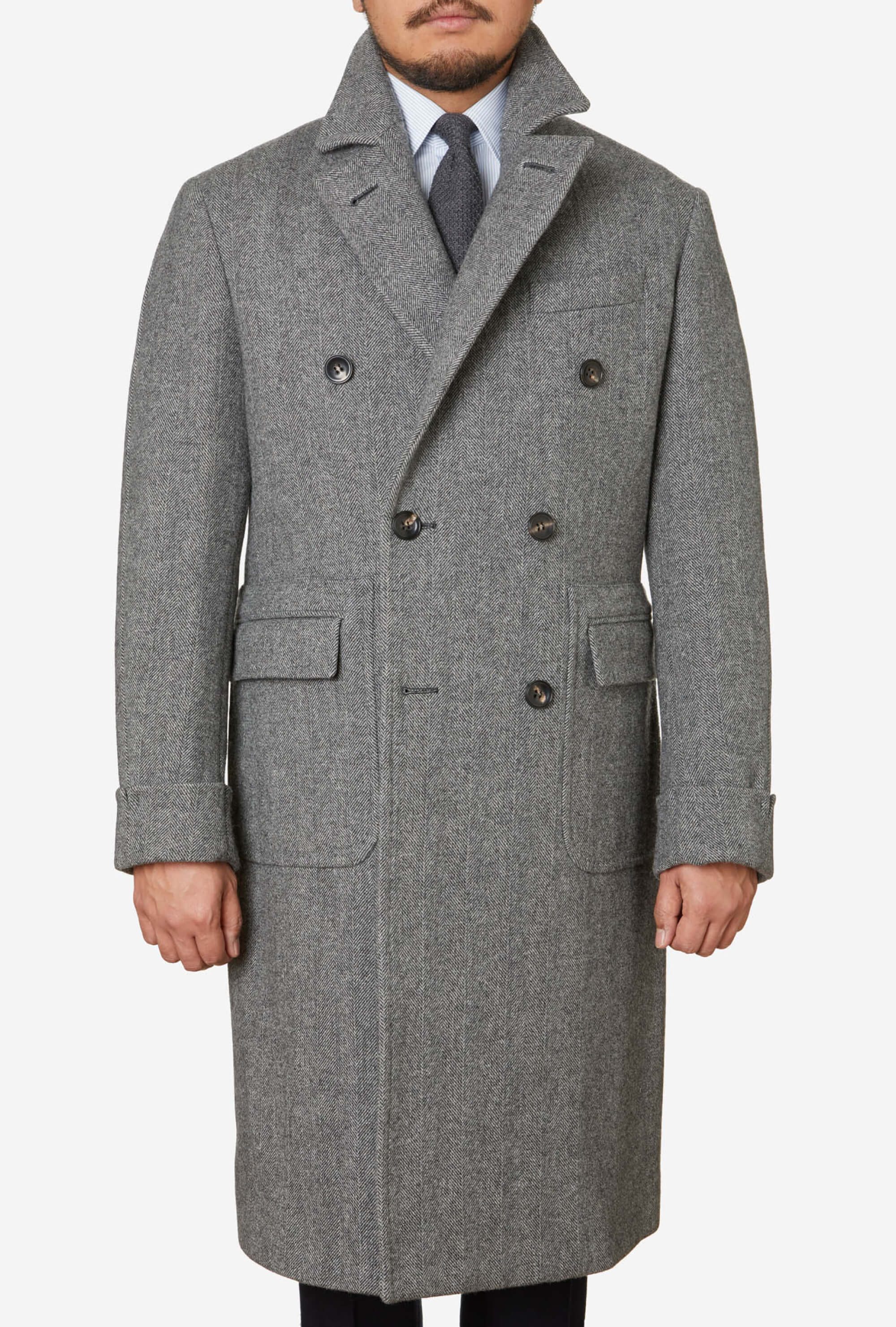 Double Breasted Martingala Coat Mid-Grey