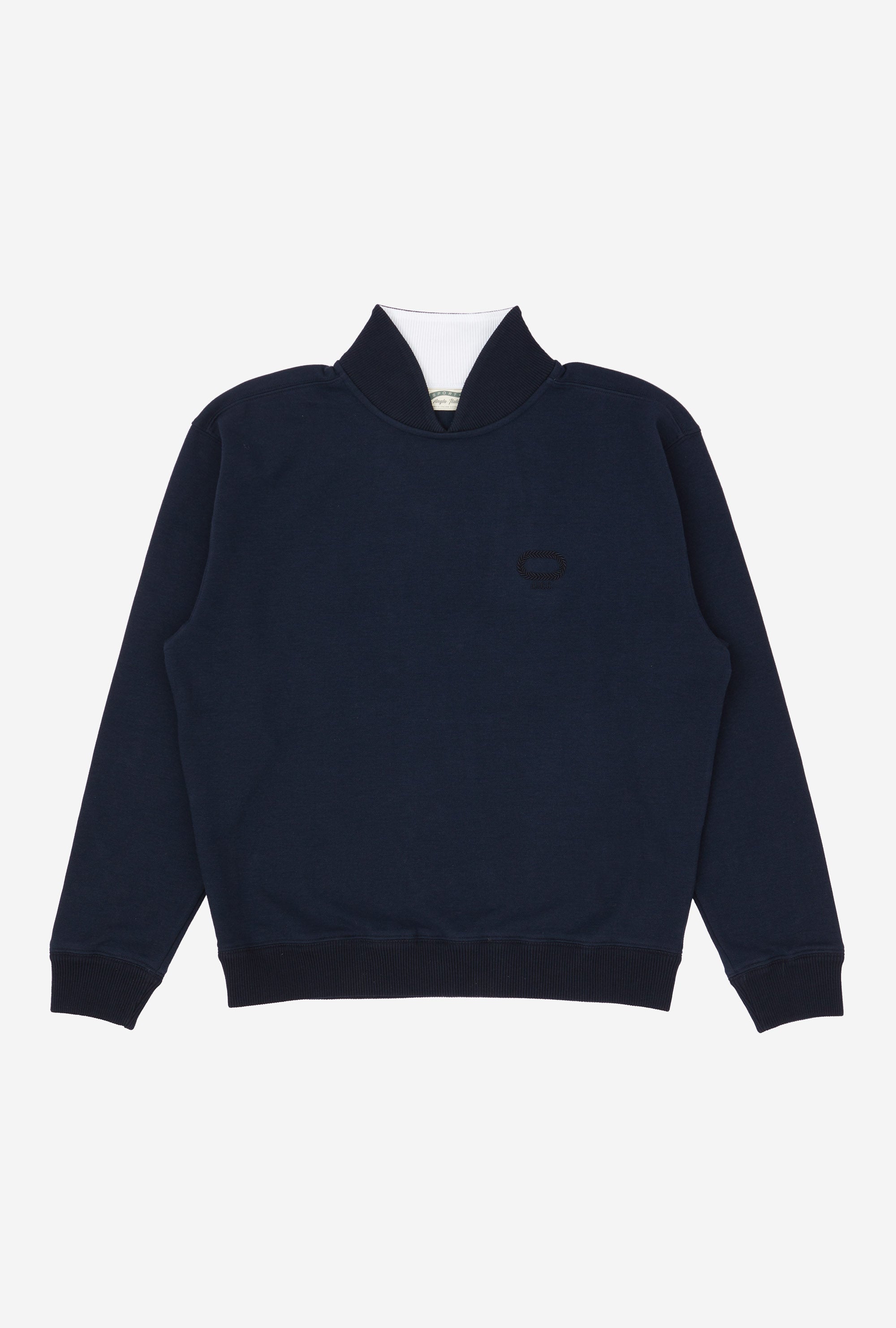 Split Neck Sweatshirt Navy