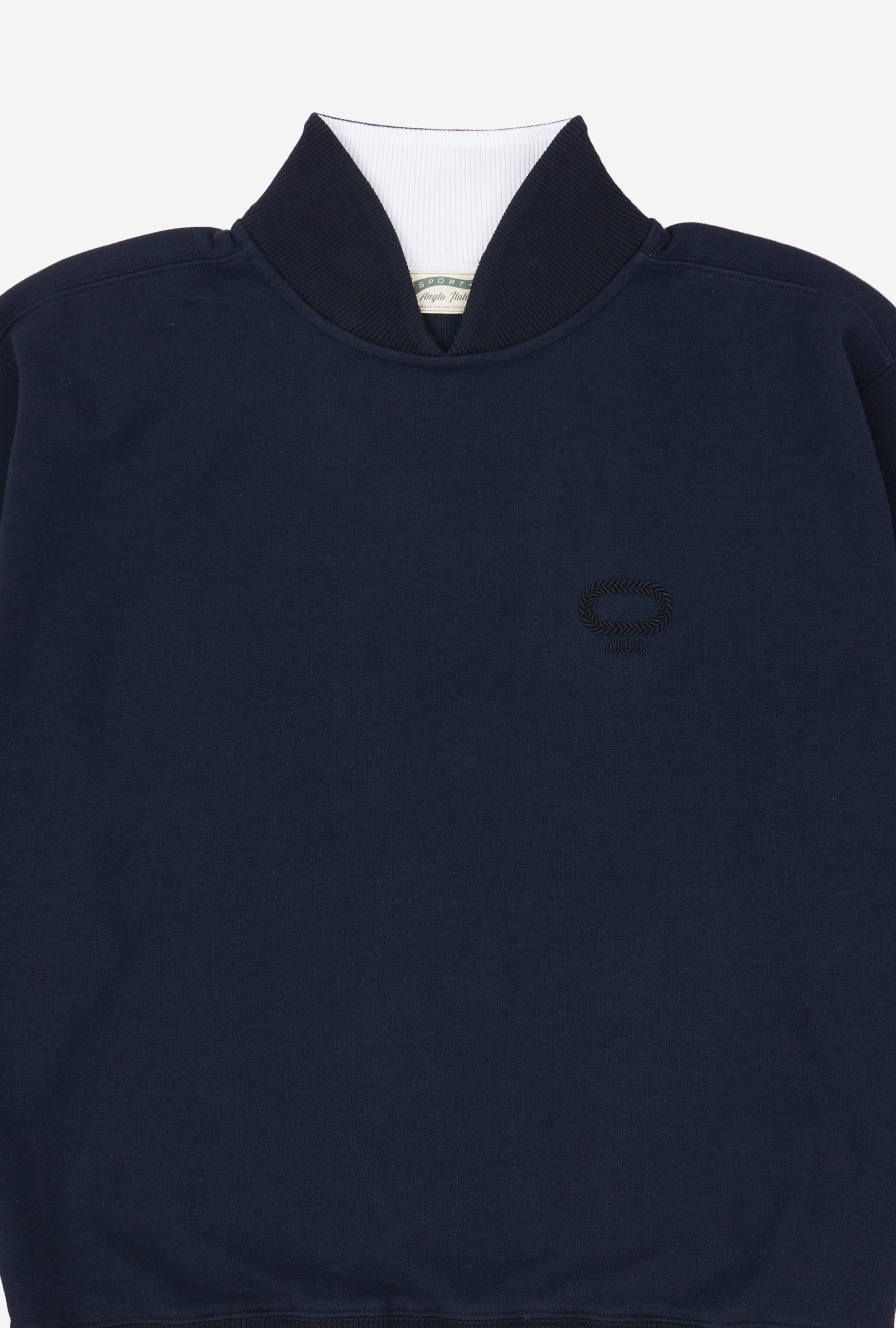 Split Neck Sweatshirt Navy