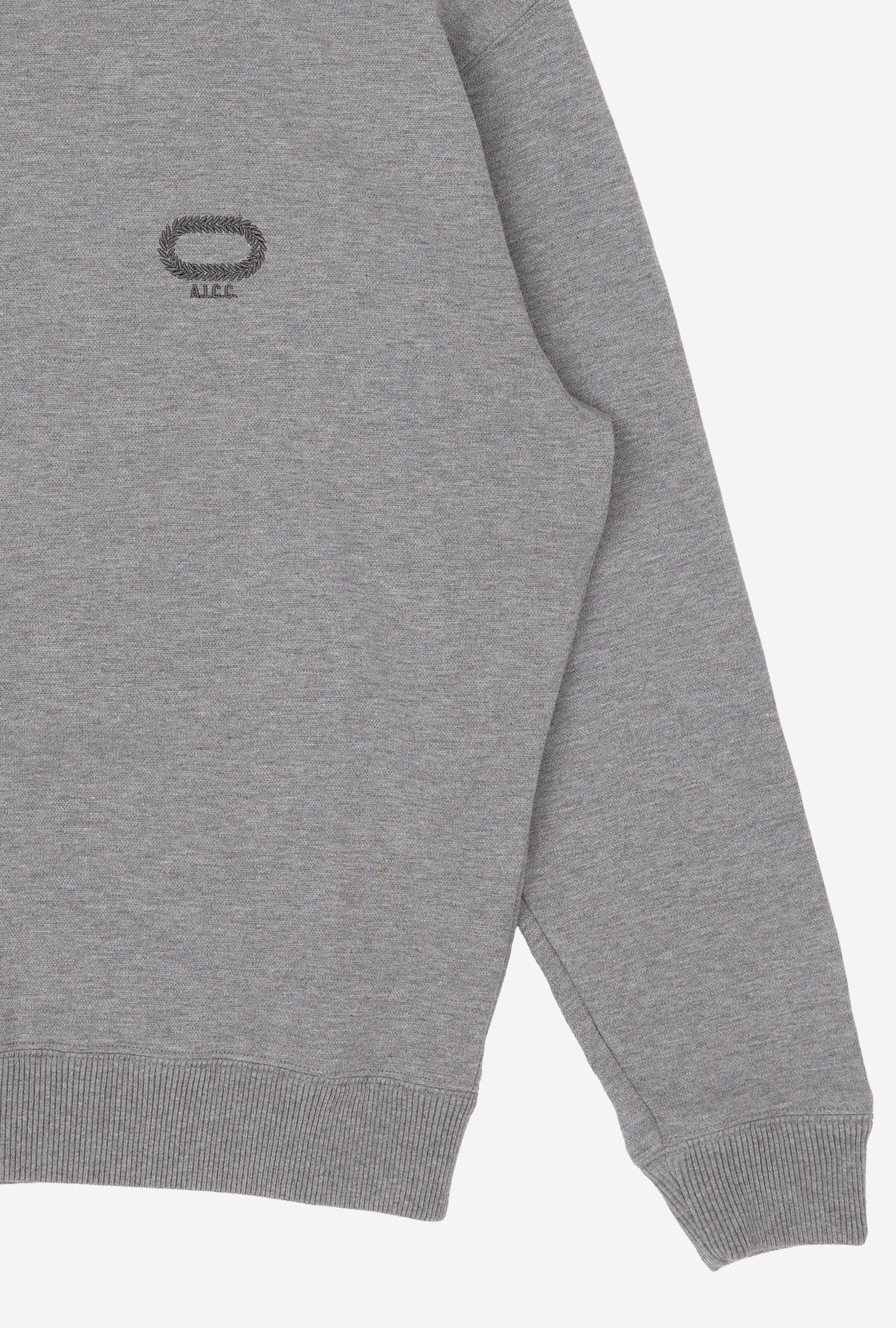 Split Neck Sweatshirt Grey Melange