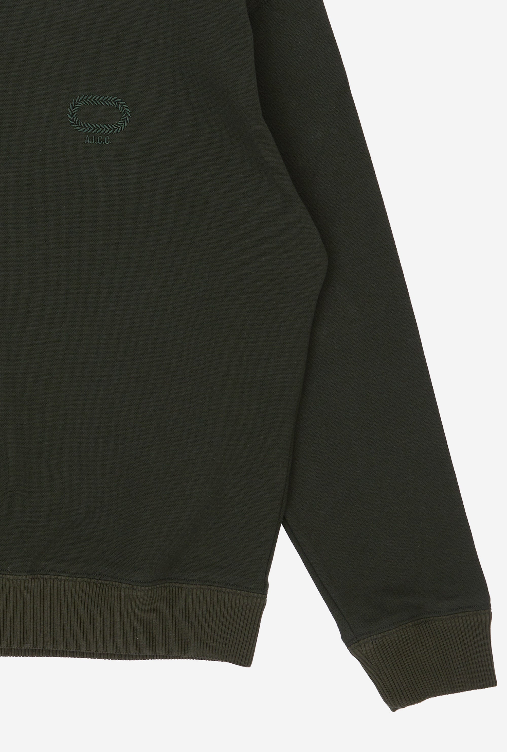 Split Neck Sweatshirt Green