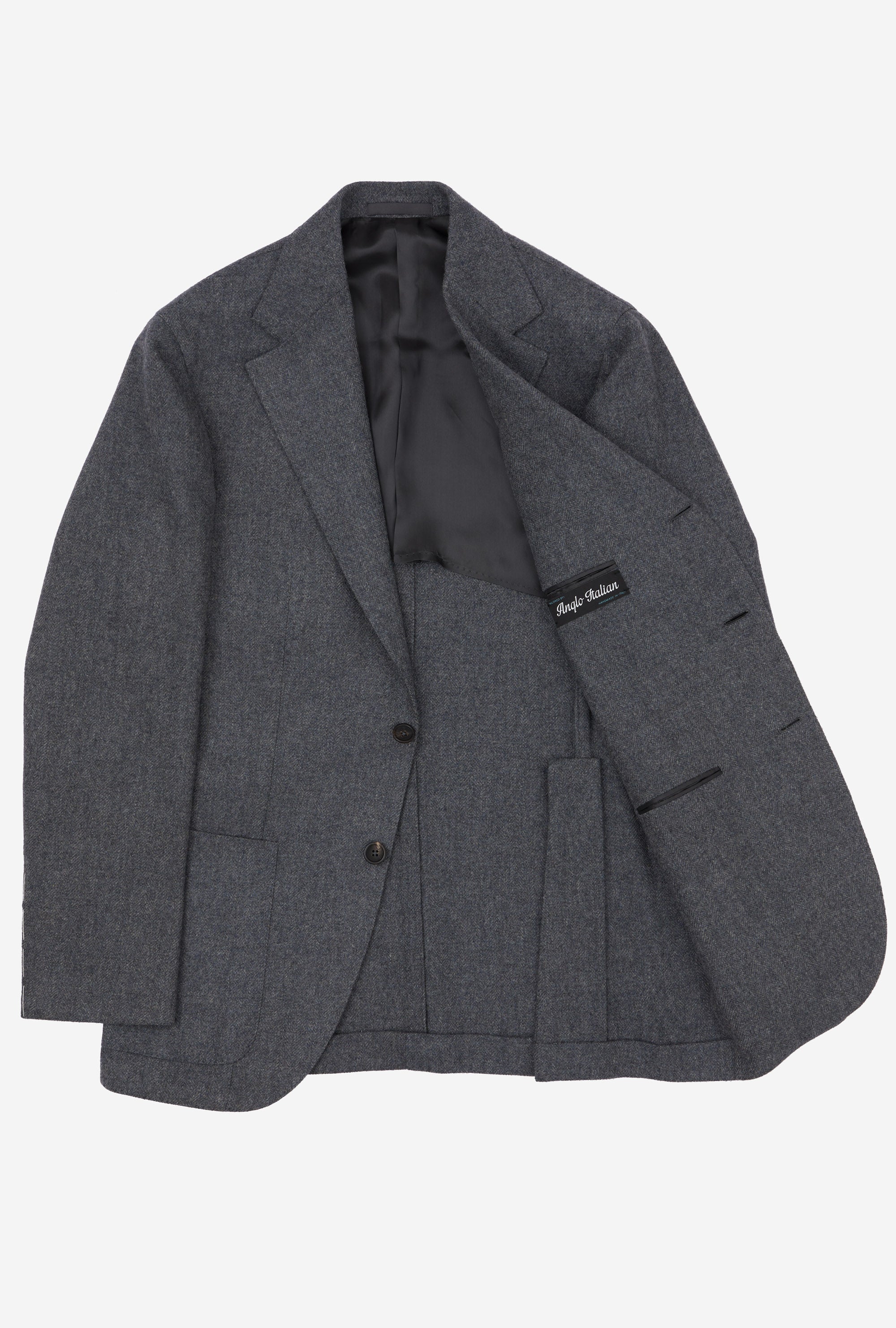 Sport Jacket Wool-Cashmere Herringbone Blue Melange