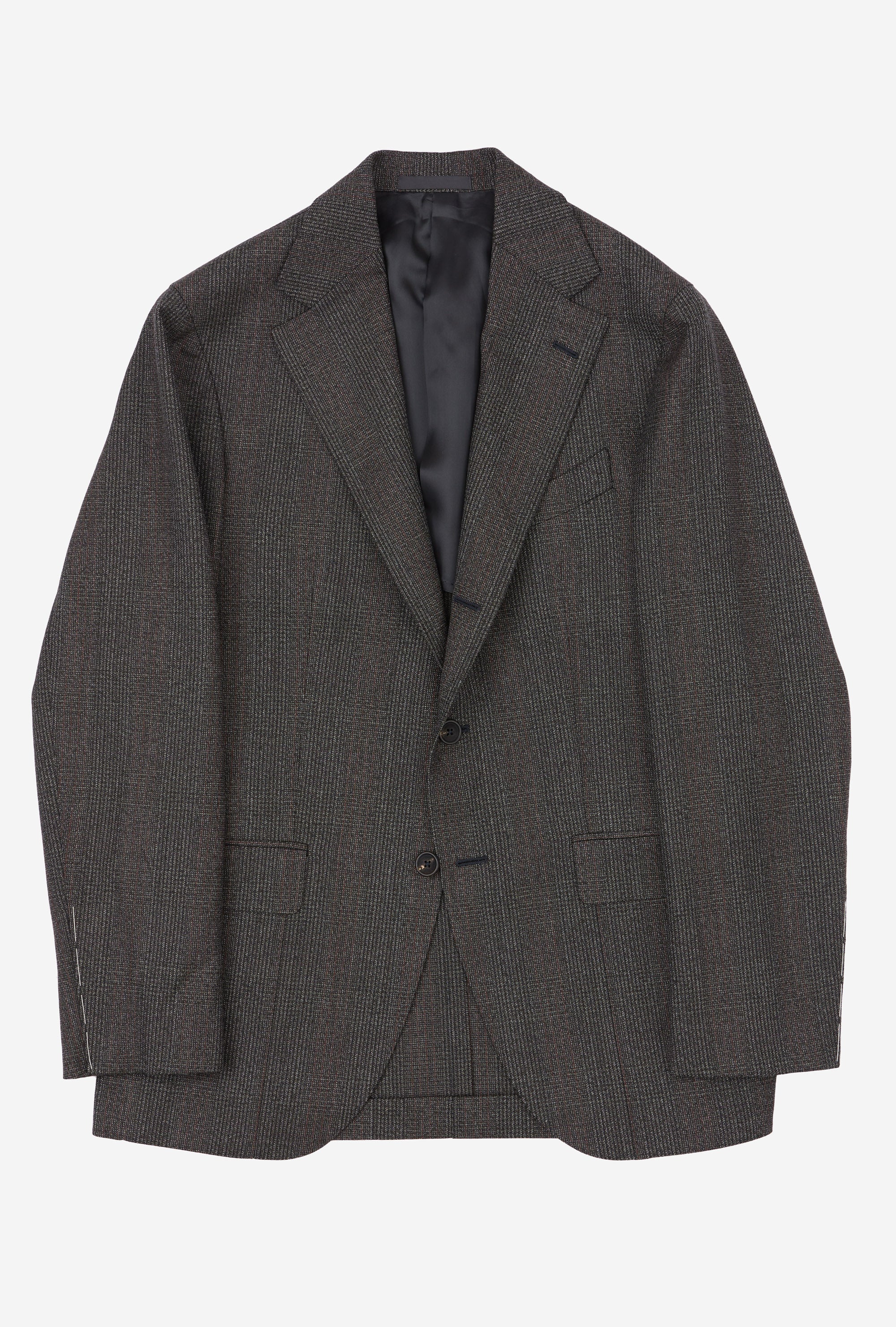 Suit Single Breasted Charcoal Glen Plaid Red Overcheck