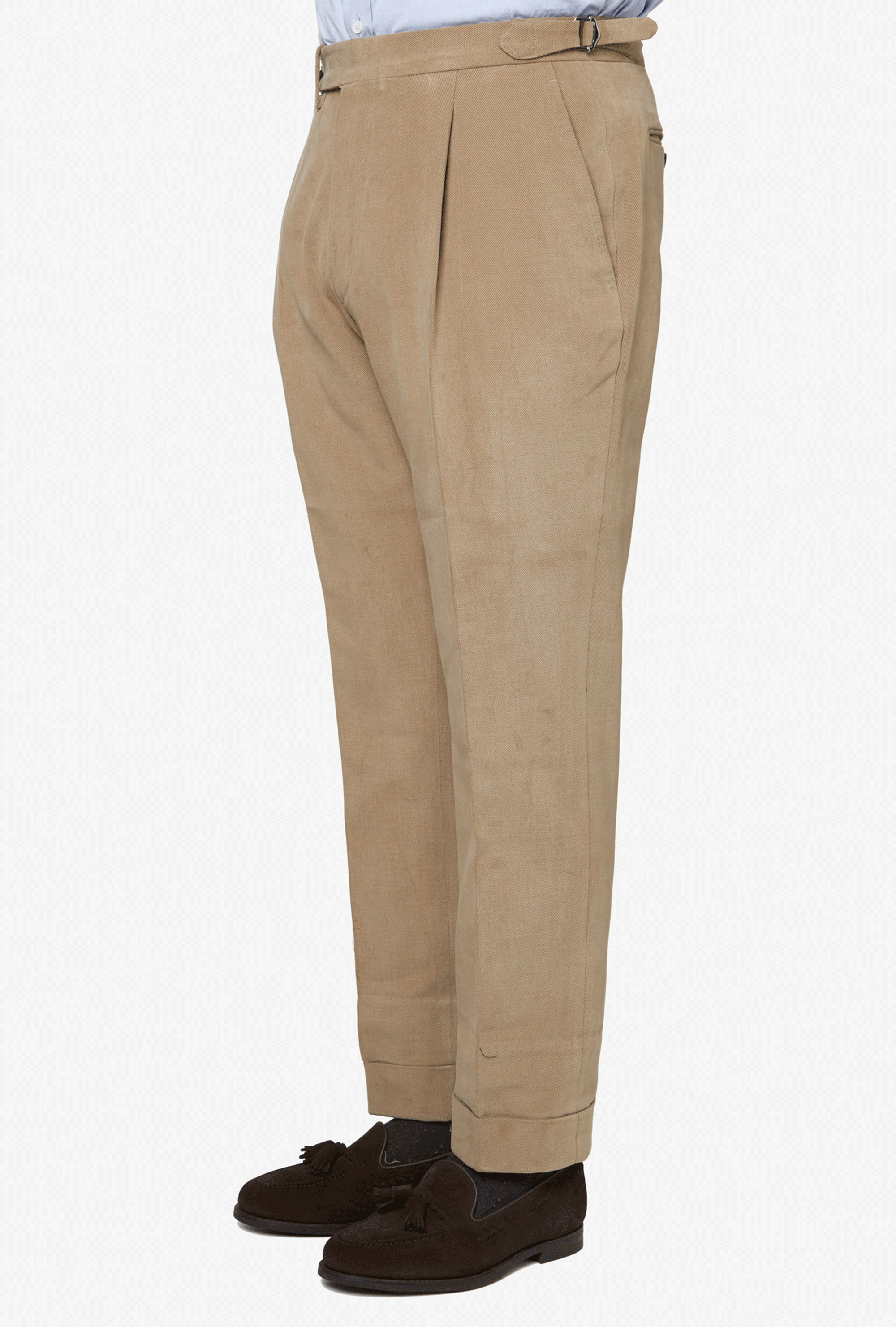 Tailored Trouser Peached Cotton Khaki