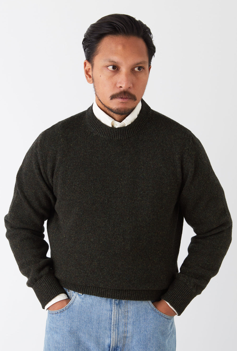 Crewneck Shetland Forest Melange