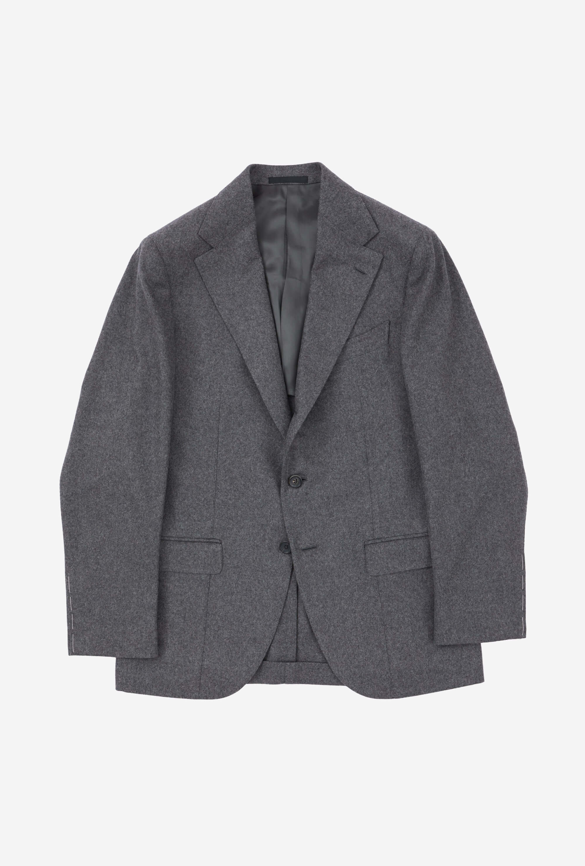 Single Breasted Suit Wool Grey Flannel
