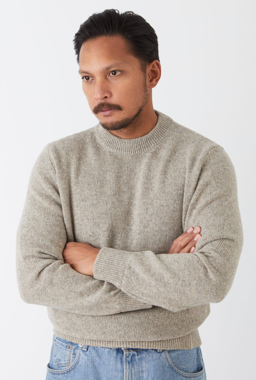 Crewneck Shetland Oat Melange