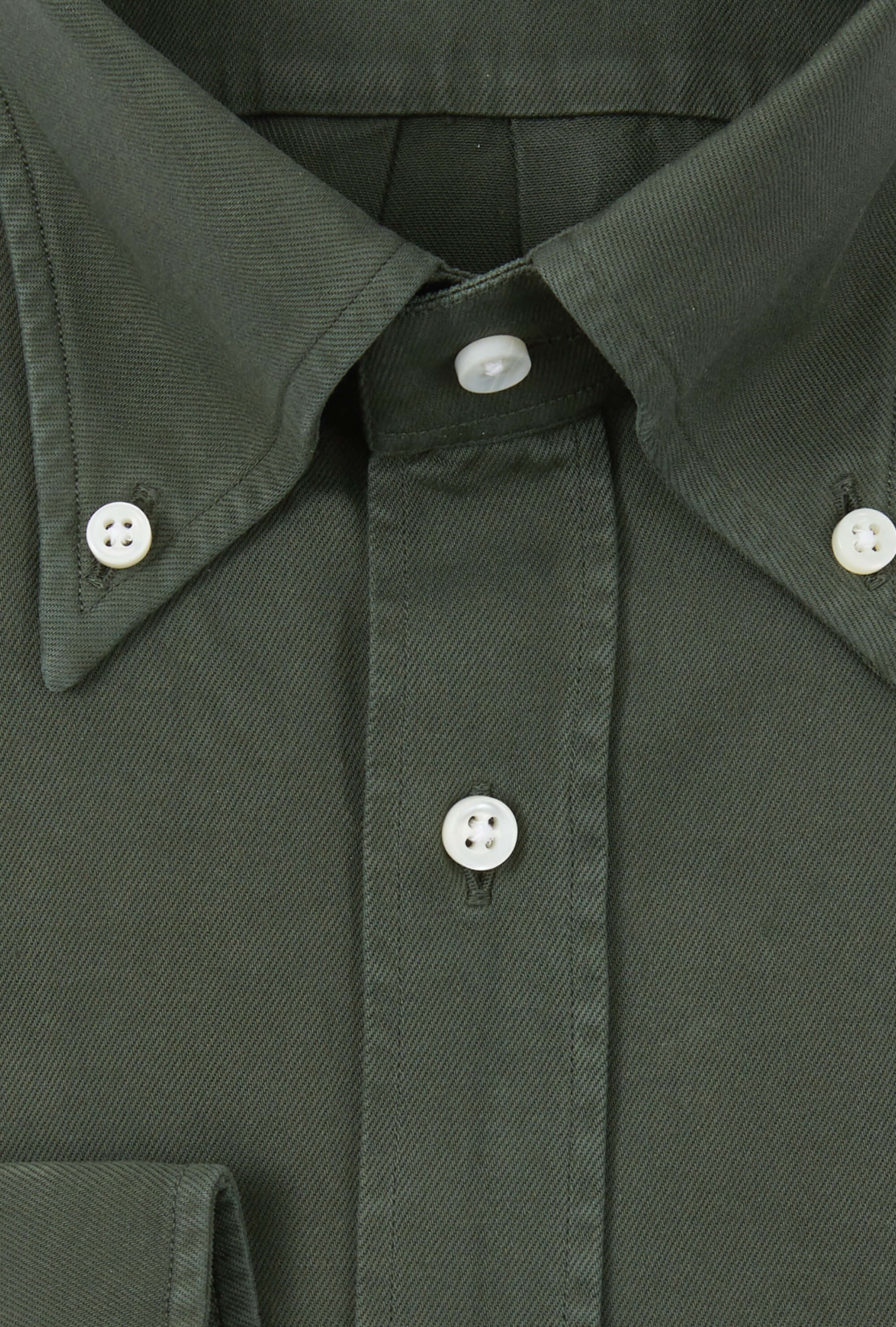 Button Down Sport Shirt Garment Dye Forest Green