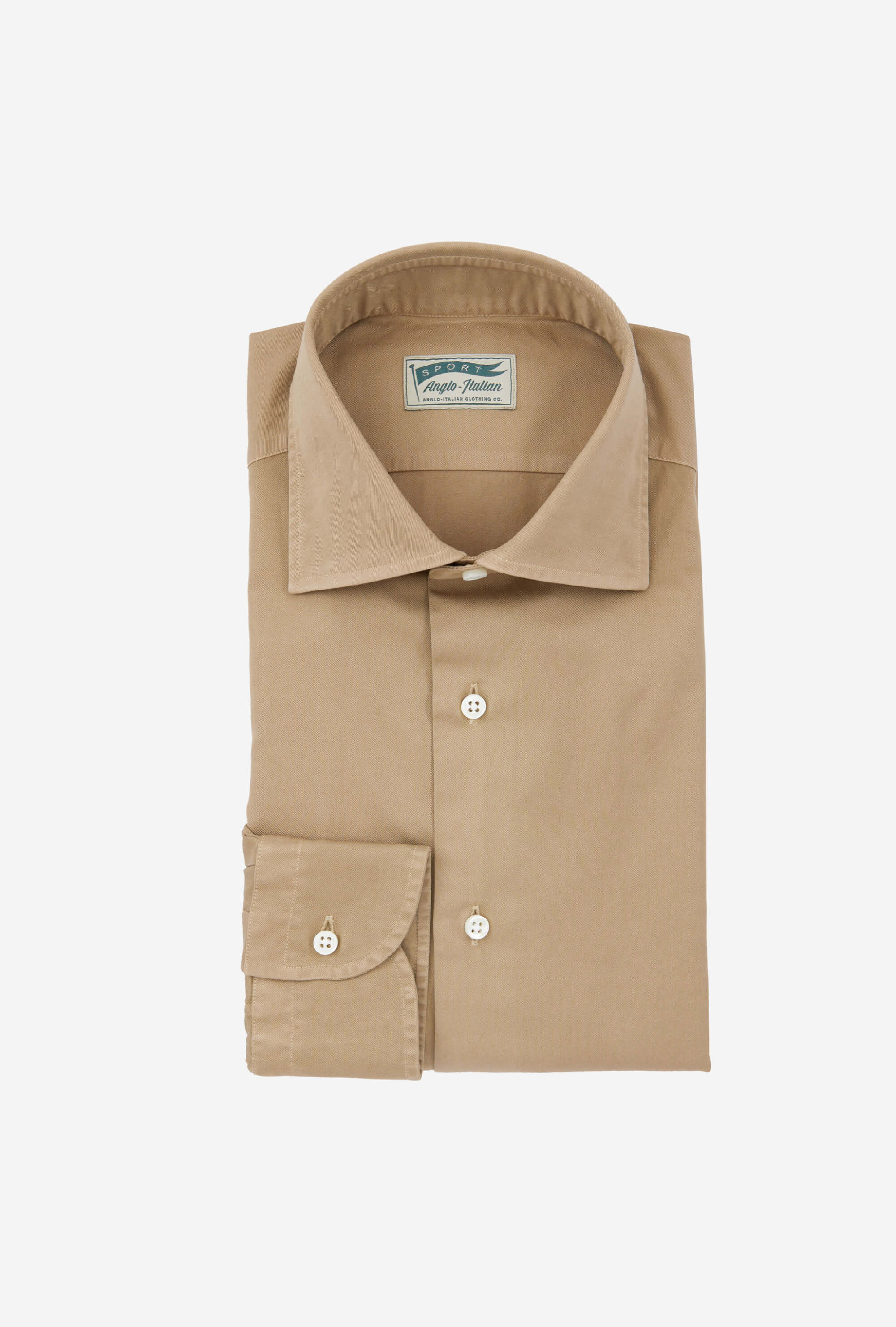 Spread Collar Shirt Garment Dye Sand
