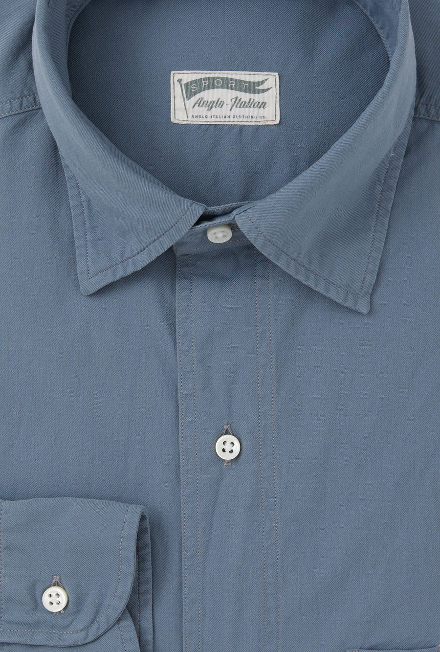 Mechanics Shirt Washed Cotton Twill Airforce Blue