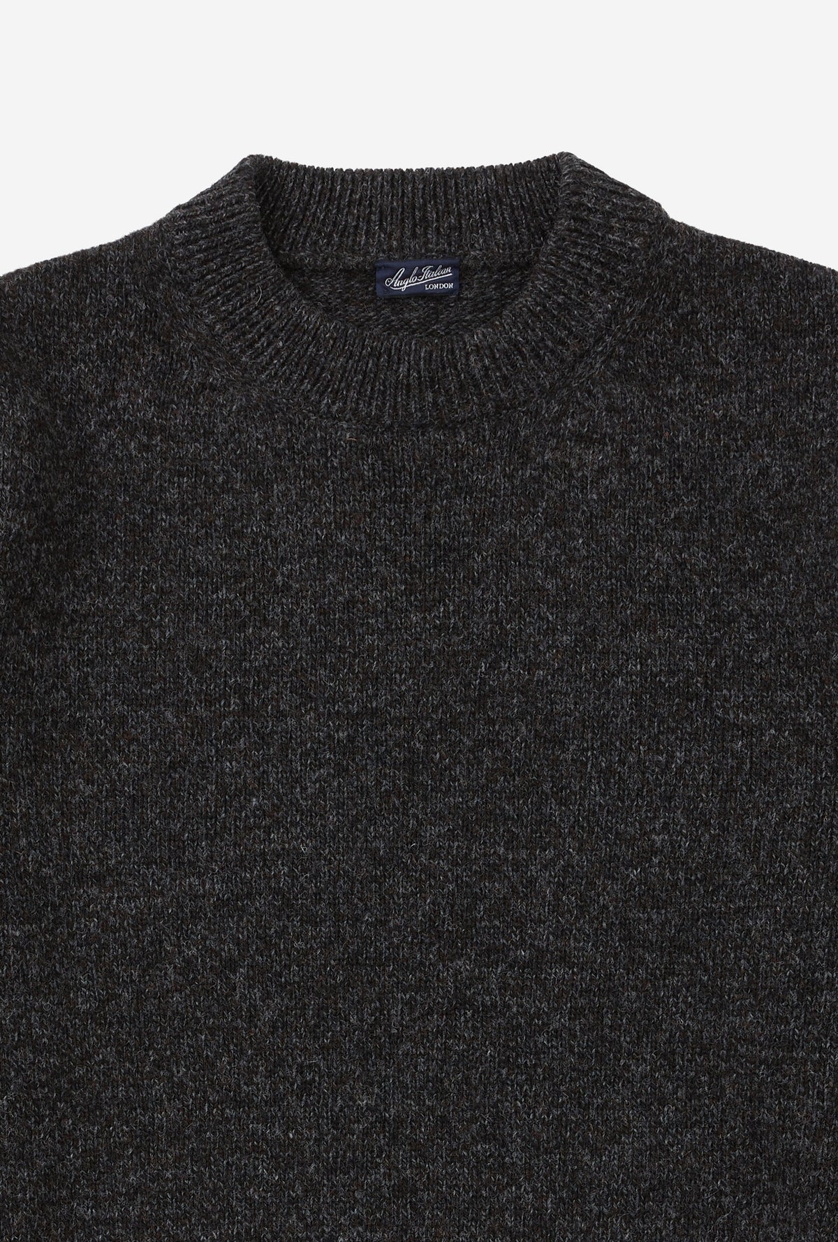Crewneck Shetland Charcoal Chocolate Melange