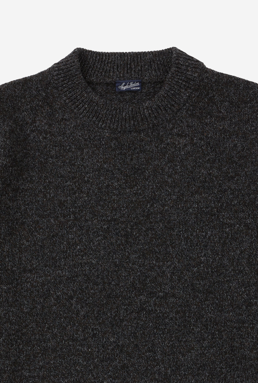 Crewneck Shetland Charcoal Chocolate Melange