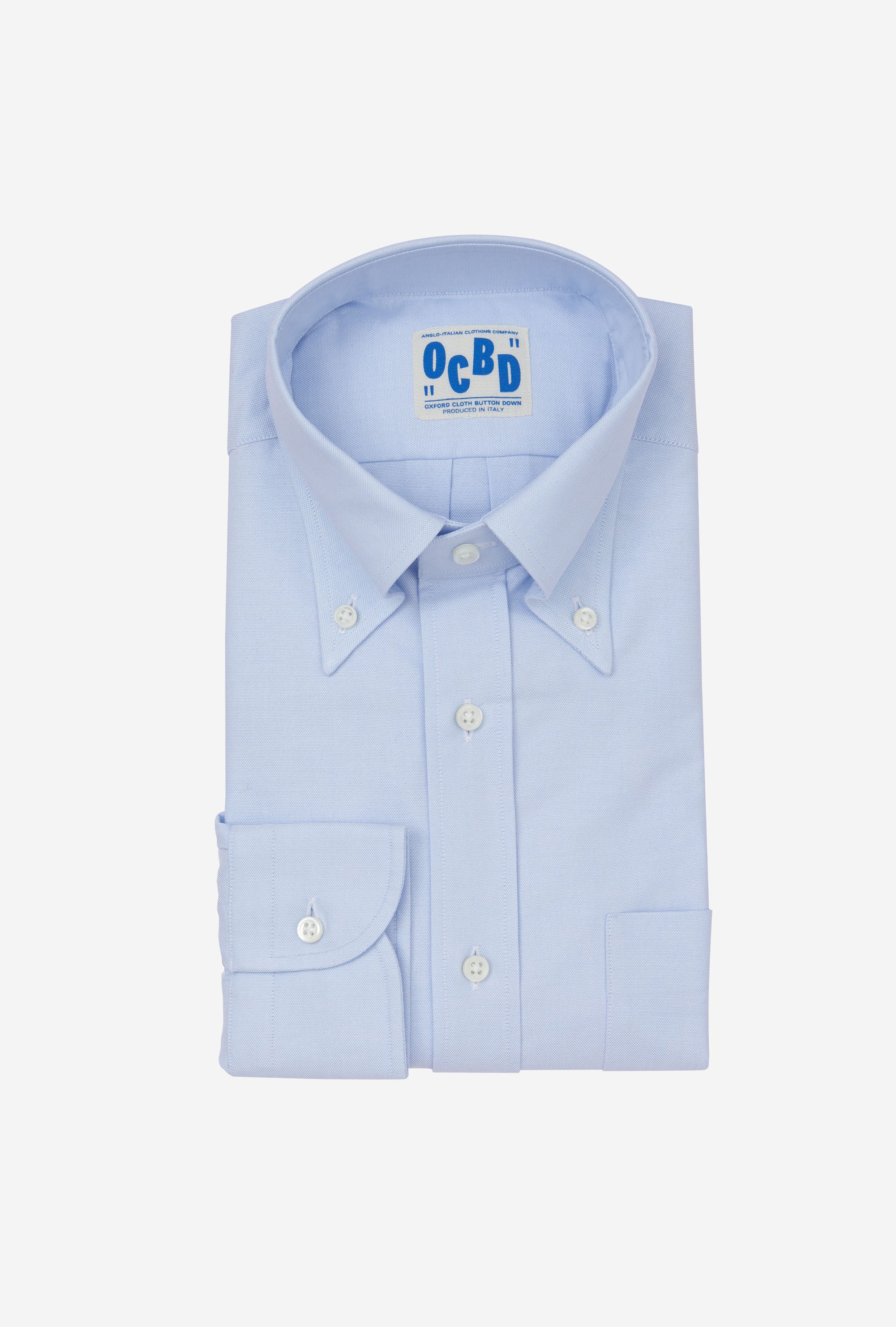 Ice Blue Denim Denim Chinese Collar Shirts OCBD Shirt Ice Blue Oxford