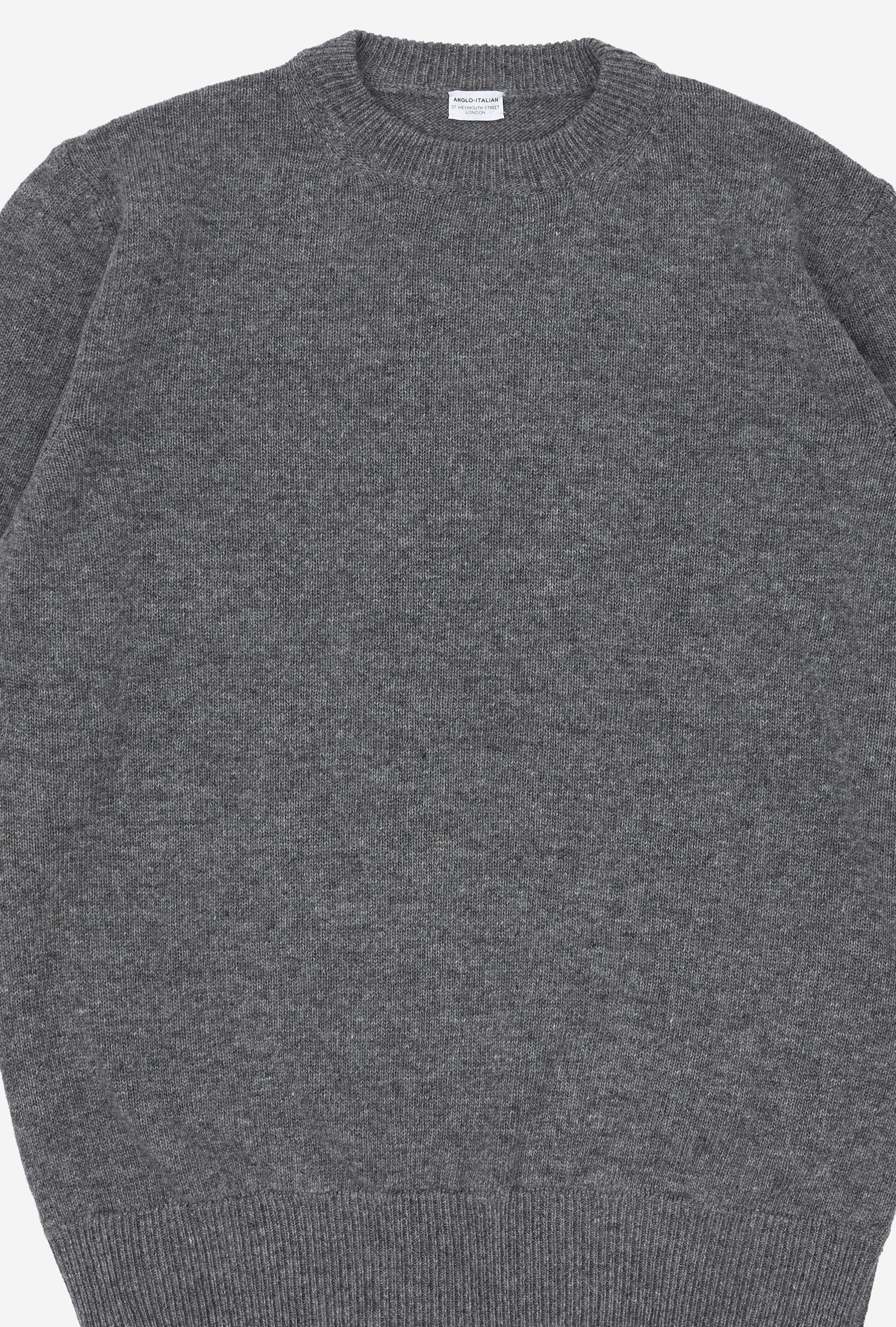 Crewneck Lambswool Shetland Blend Grey