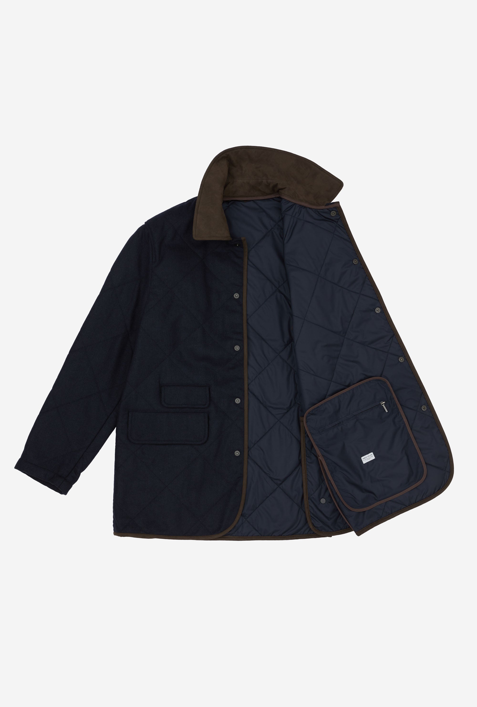 Quilted Jacket Technical Wool Navy