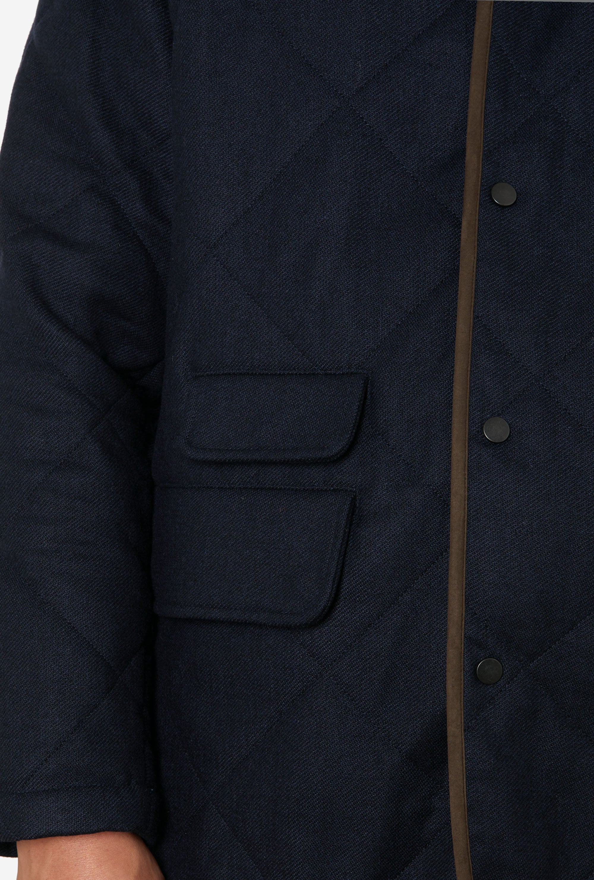 Quilted Jacket Technical Wool Navy