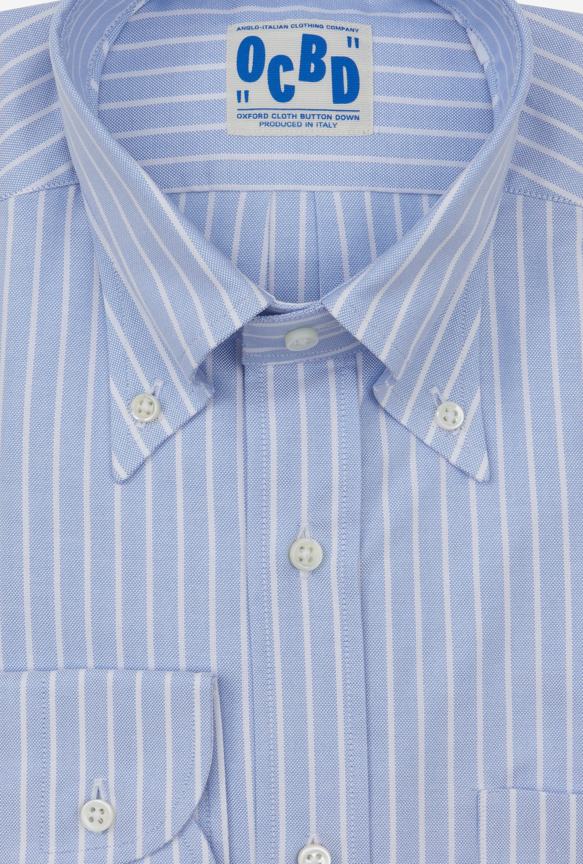 OCBD Shirt Reverse Stripe Blue Oxford