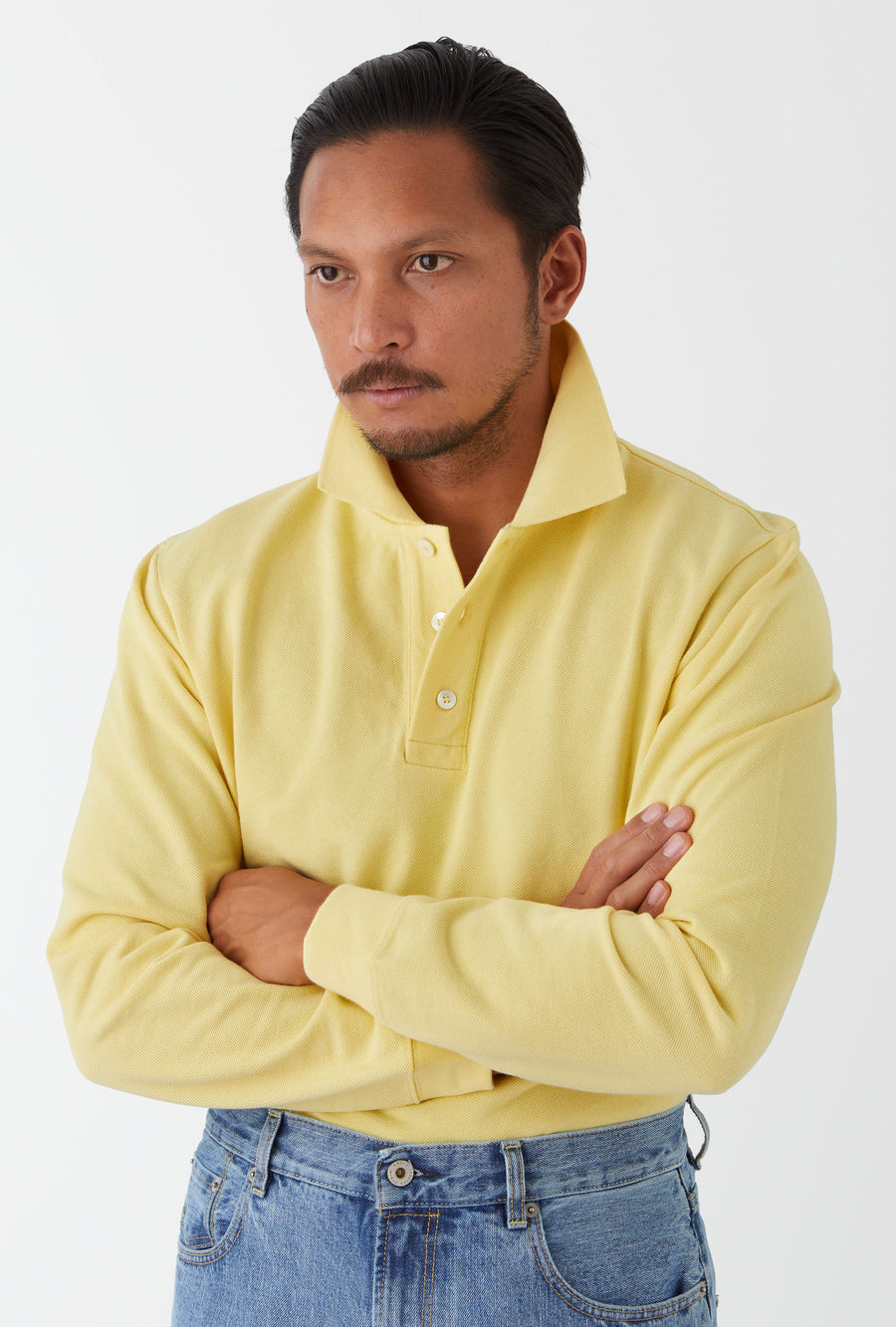 Polo Shirt Long Sleeve Lemon