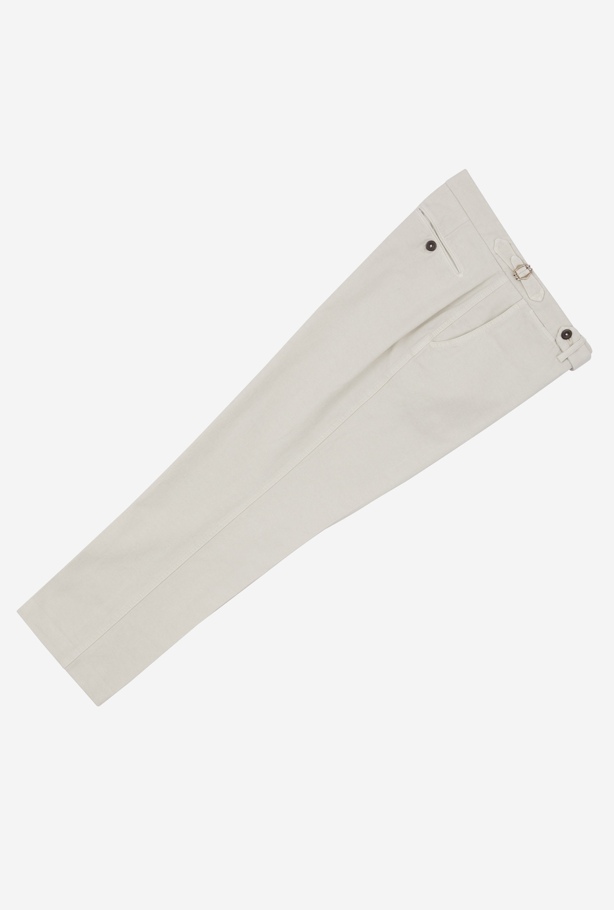 Garment Dyed Flat Front Cotton Trouser Stone