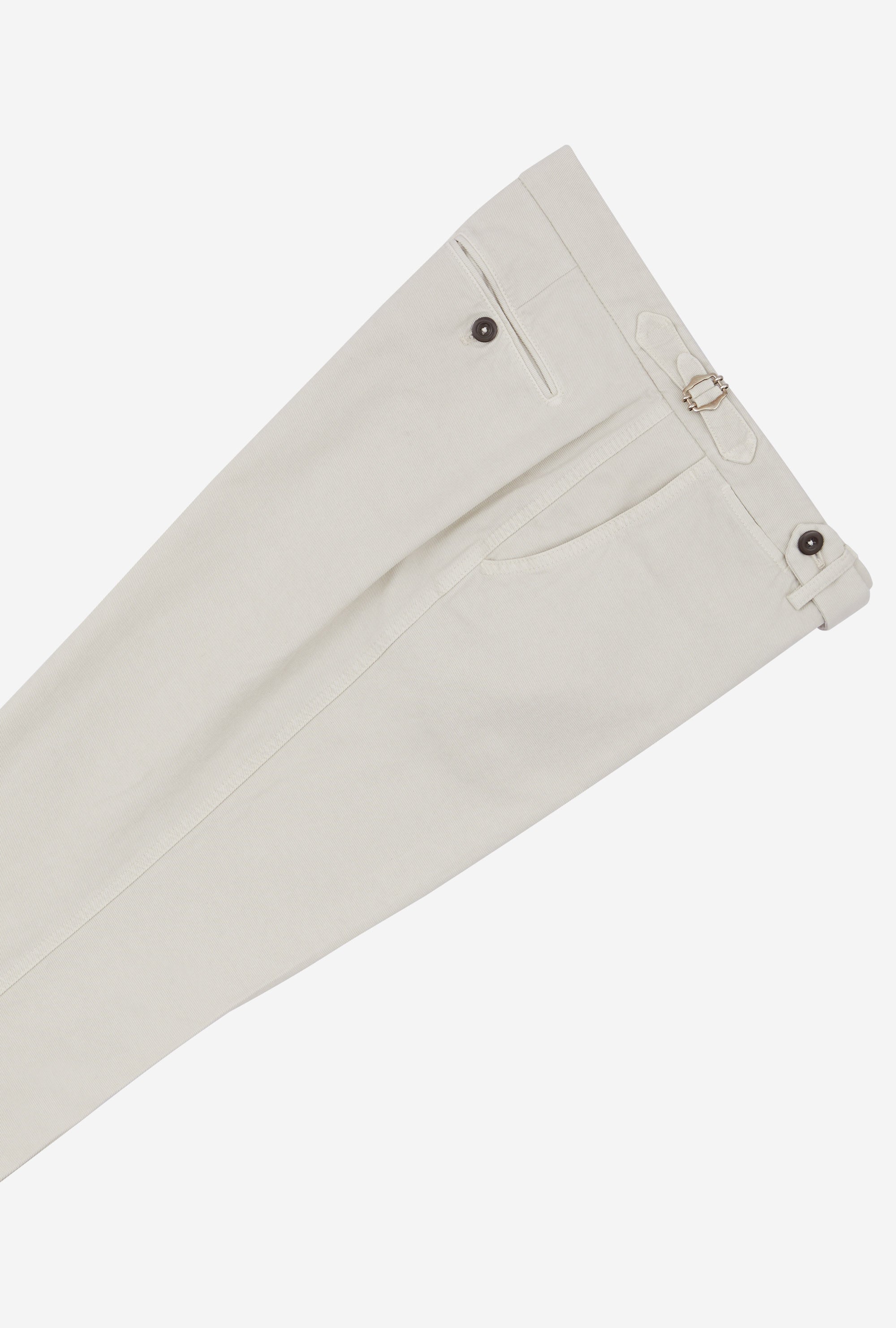 Garment Dyed Flat Front Cotton Trouser Stone