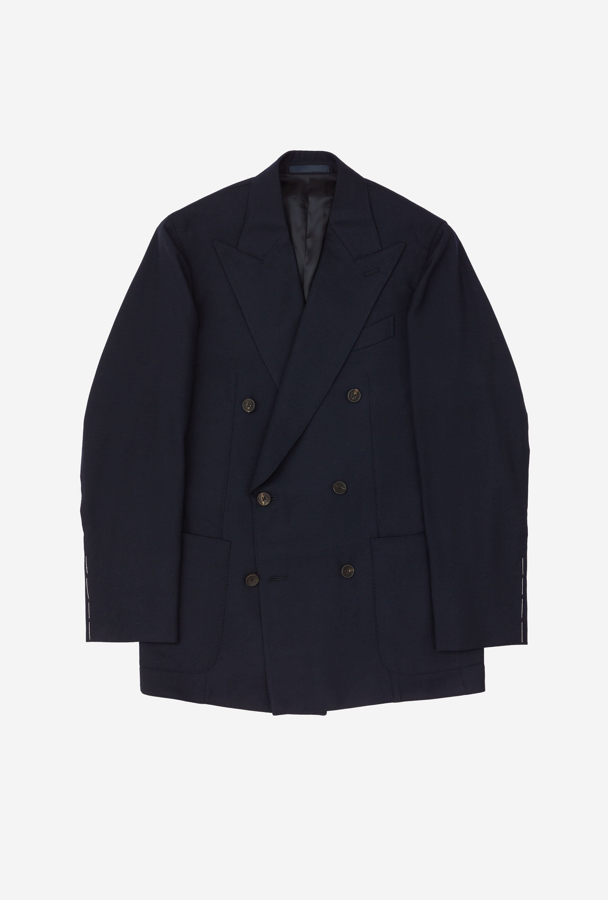 Sport Jacket Double Breasted Wool House Hopsack Navy