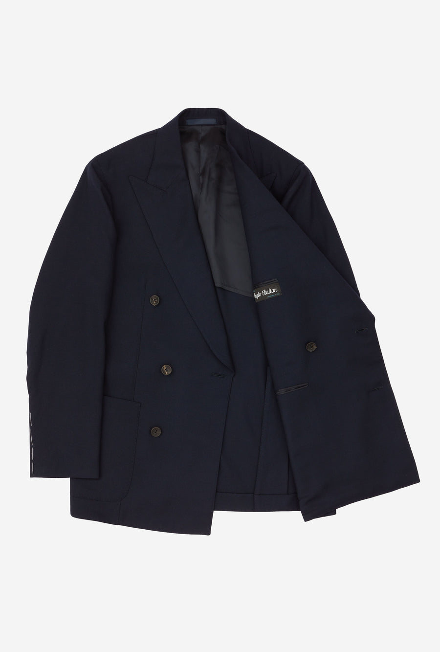 Sport Jacket Double Breasted Wool House Hopsack Navy