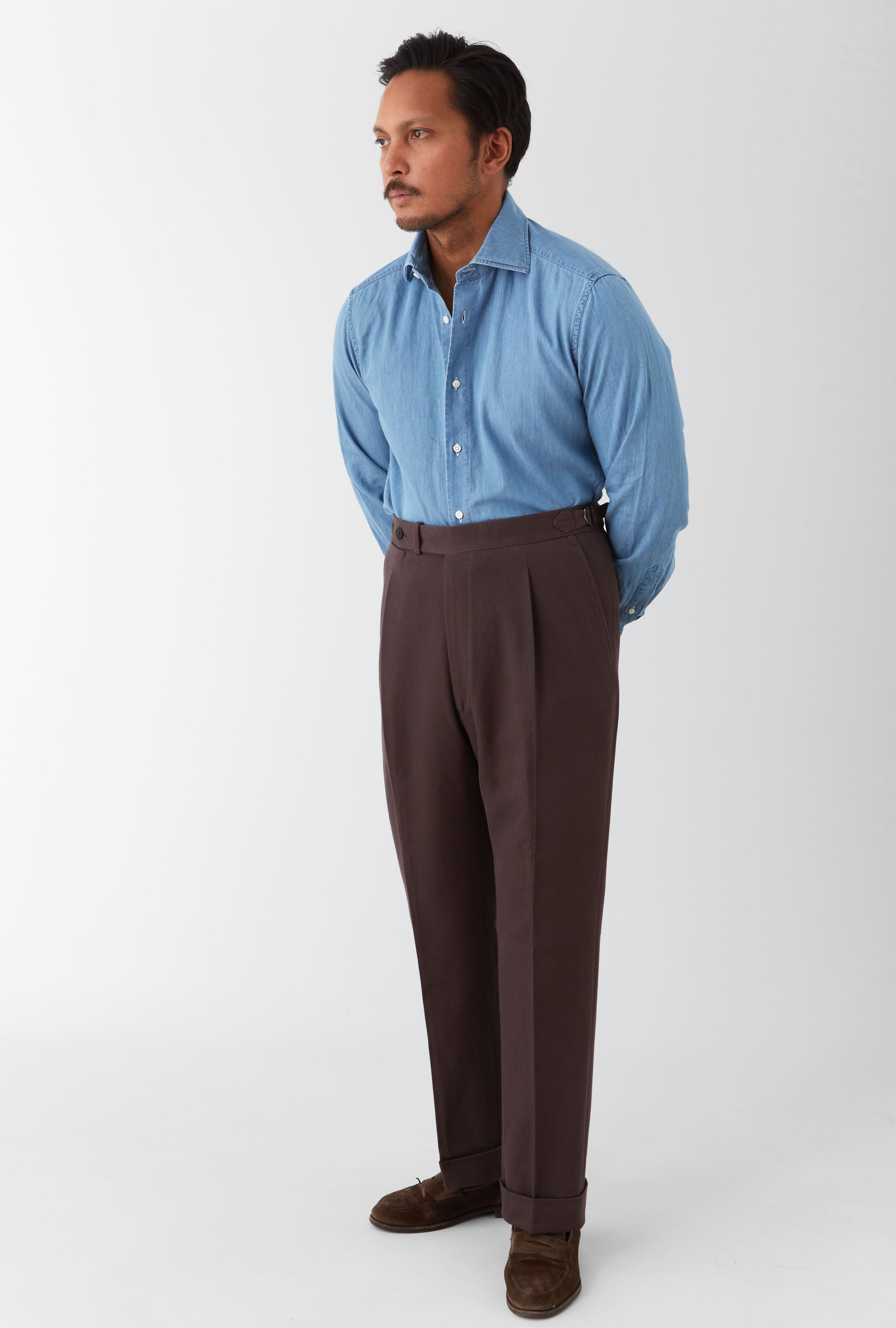 Tailored Trouser Cotton-Cashmere Drill Plum