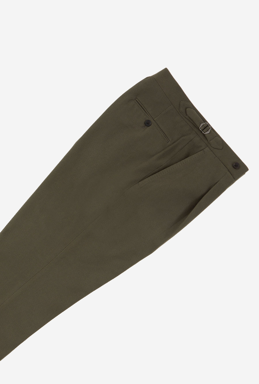 Tailored Trouser Cotton-Cashmere Drill Dark Moss