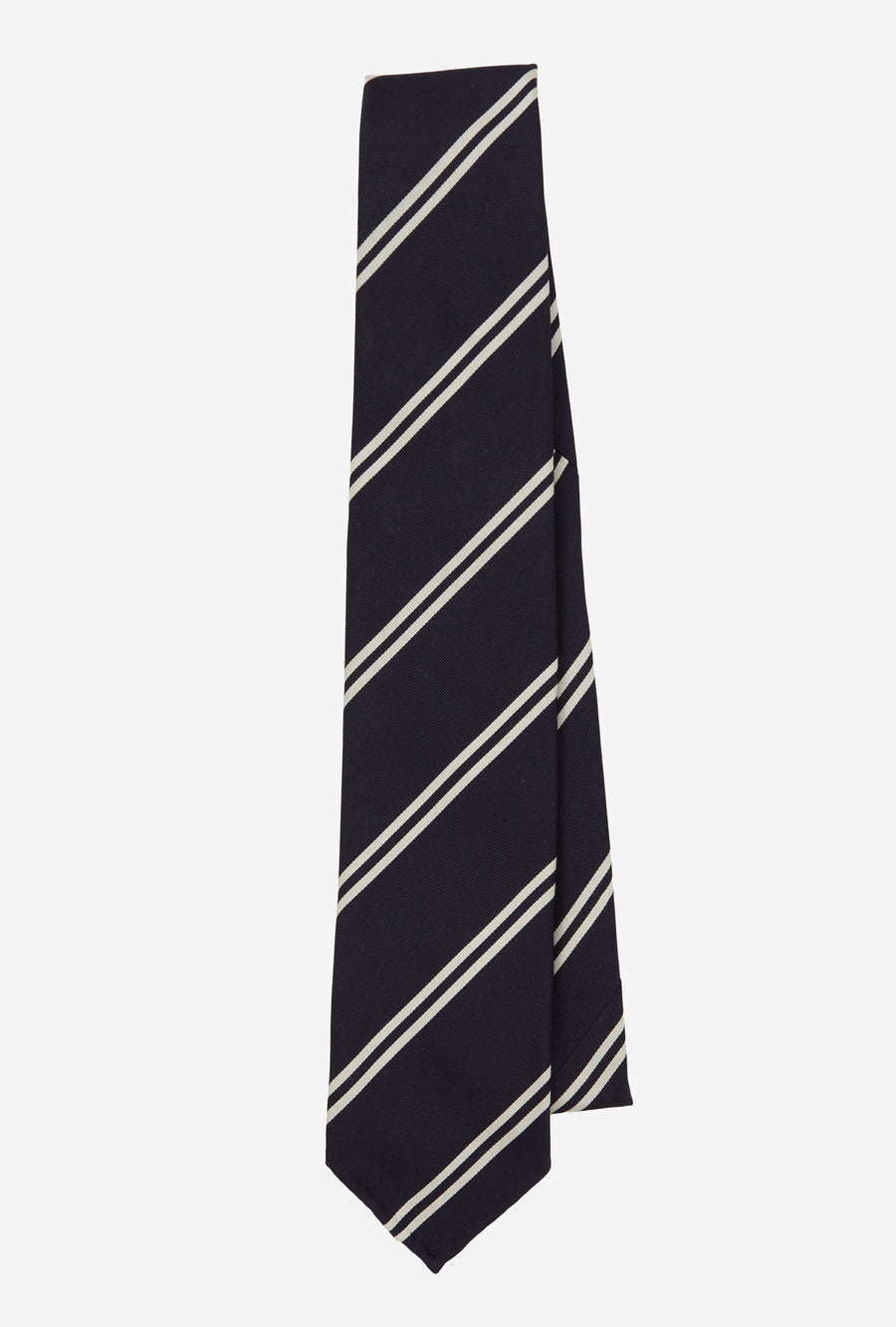 Mogador Silk Tie Navy White Stripe