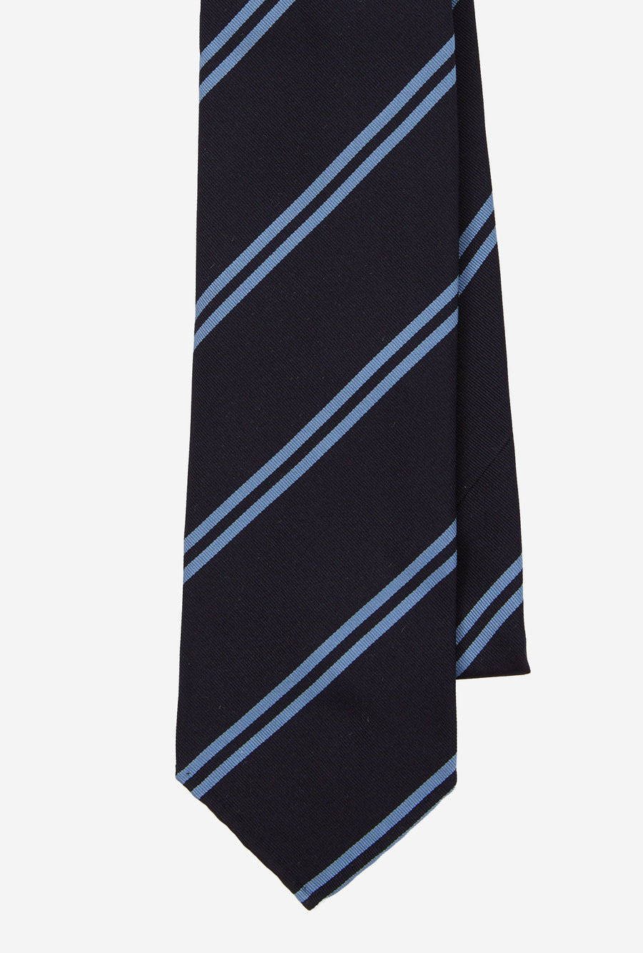 Mogador Silk Tie Navy Sky Stripe
