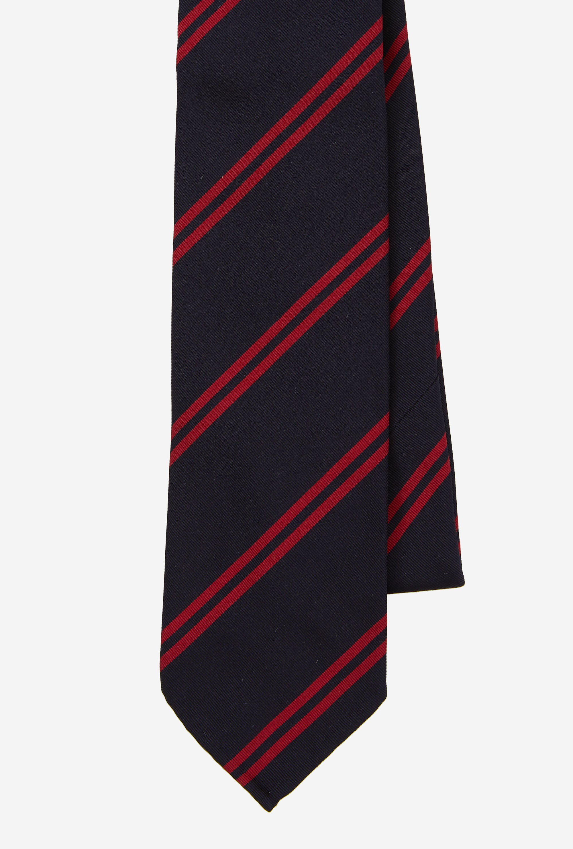 Mogador Silk Tie Navy Red Stripe