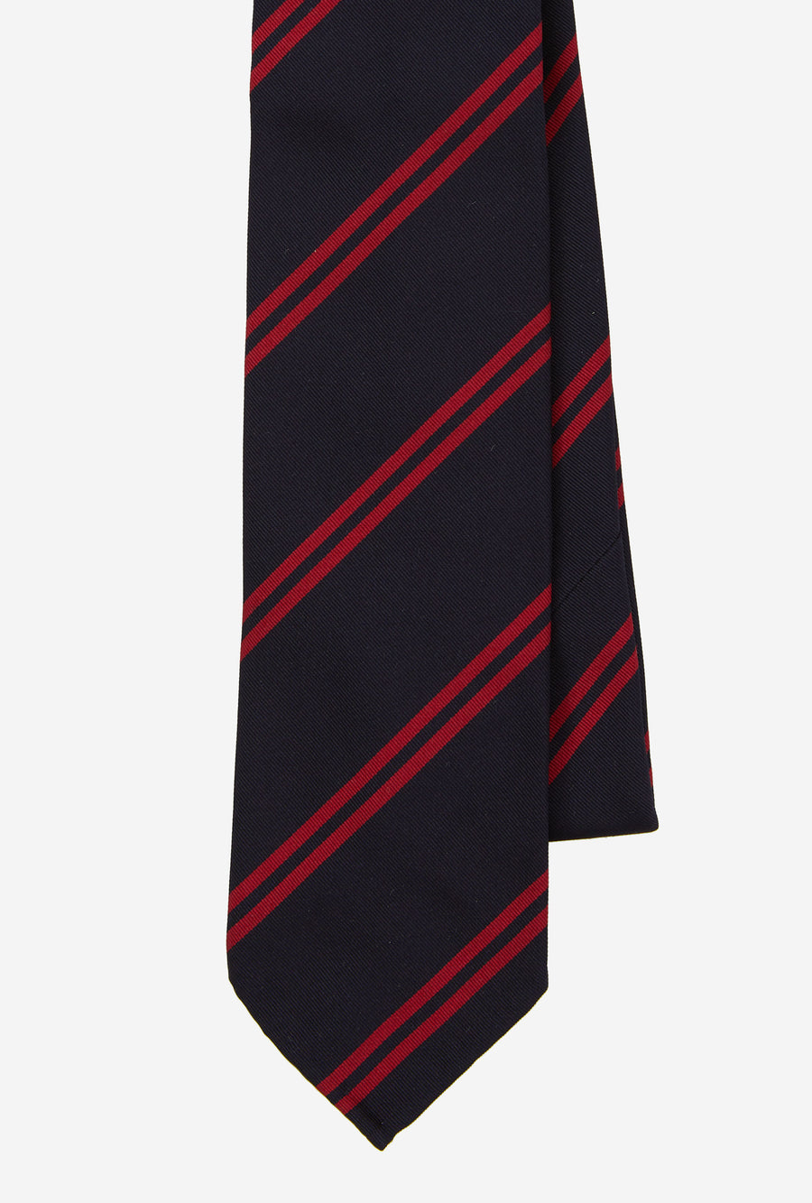 Mogador Silk Tie Navy Red Stripe