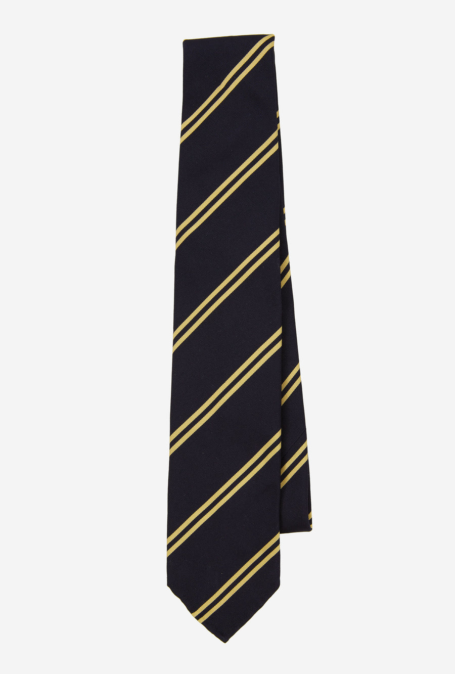 Mogador Silk Tie Navy Gold Stripe