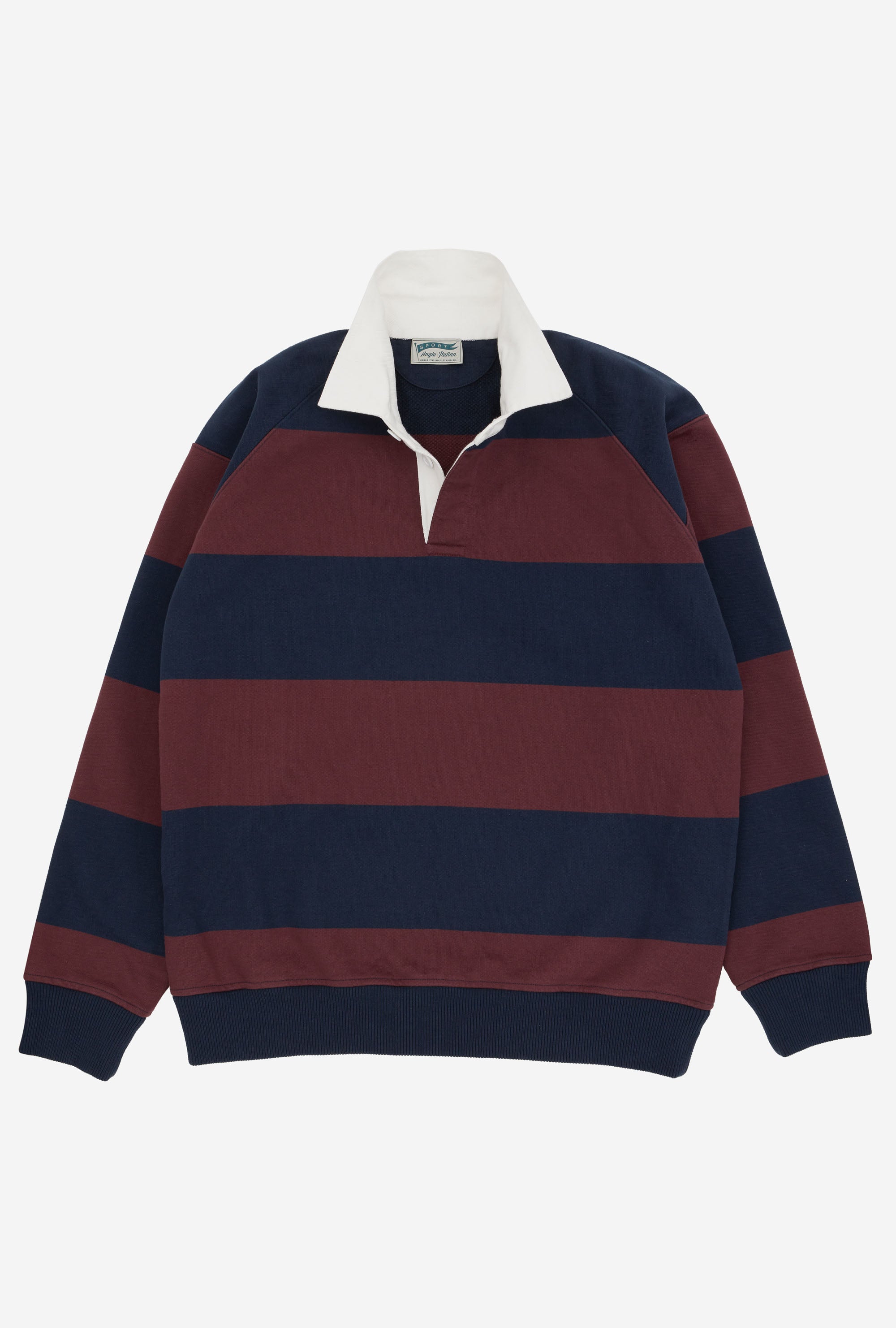 Rugby Shirt Navy Burgundy Stripe