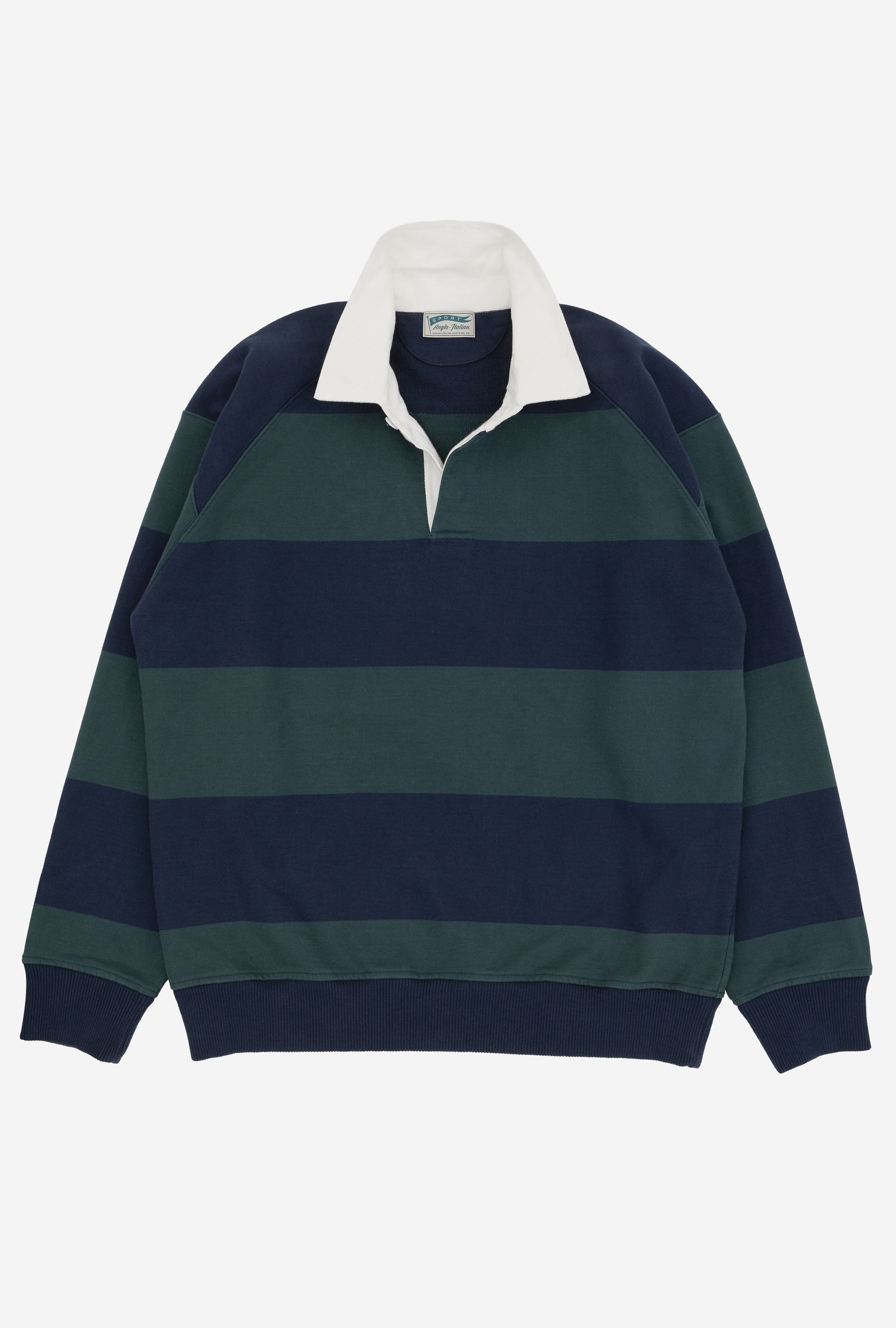 Rugby Shirt Navy Forest Stripe