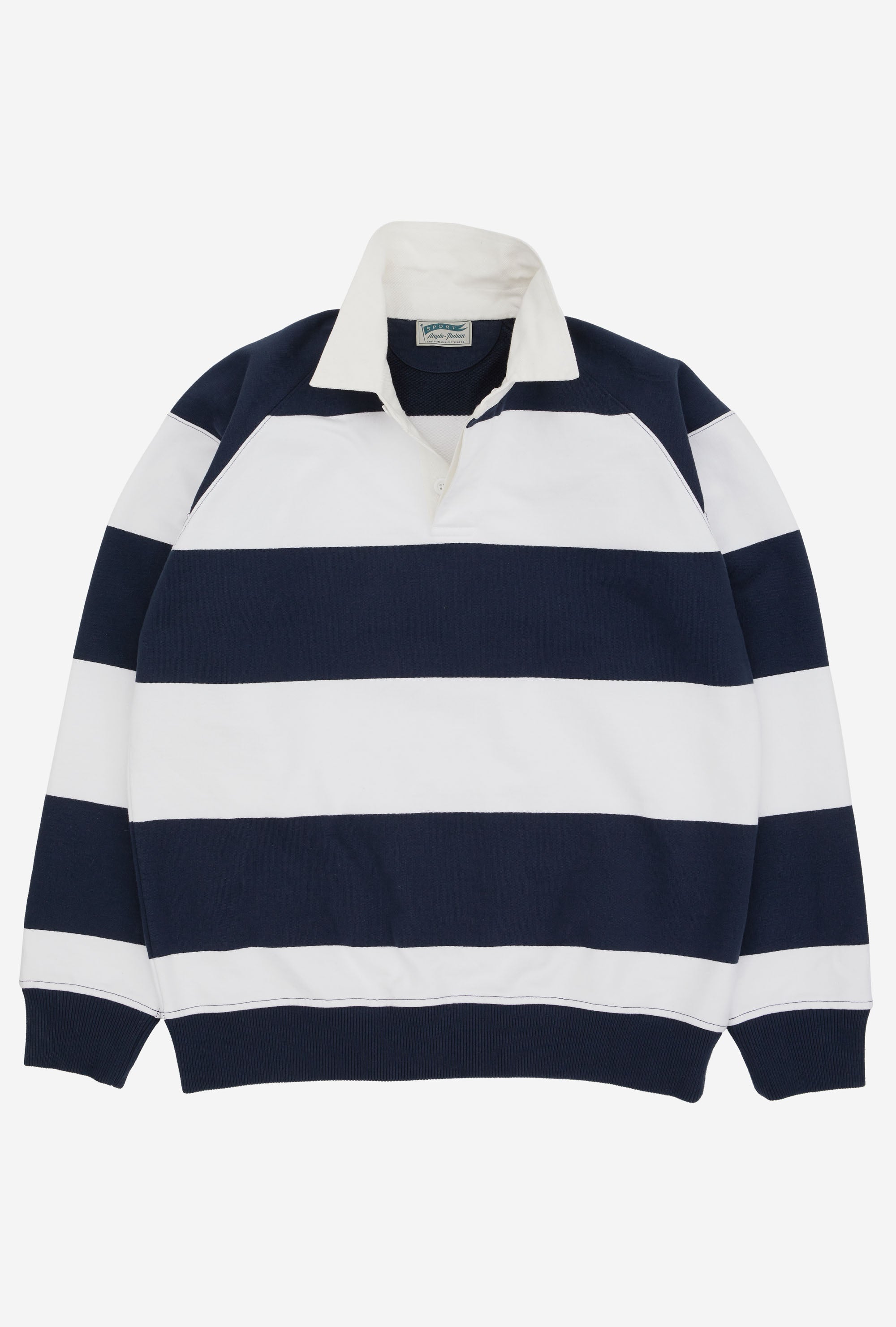 Rugby Shirt Navy Ecru Stripe